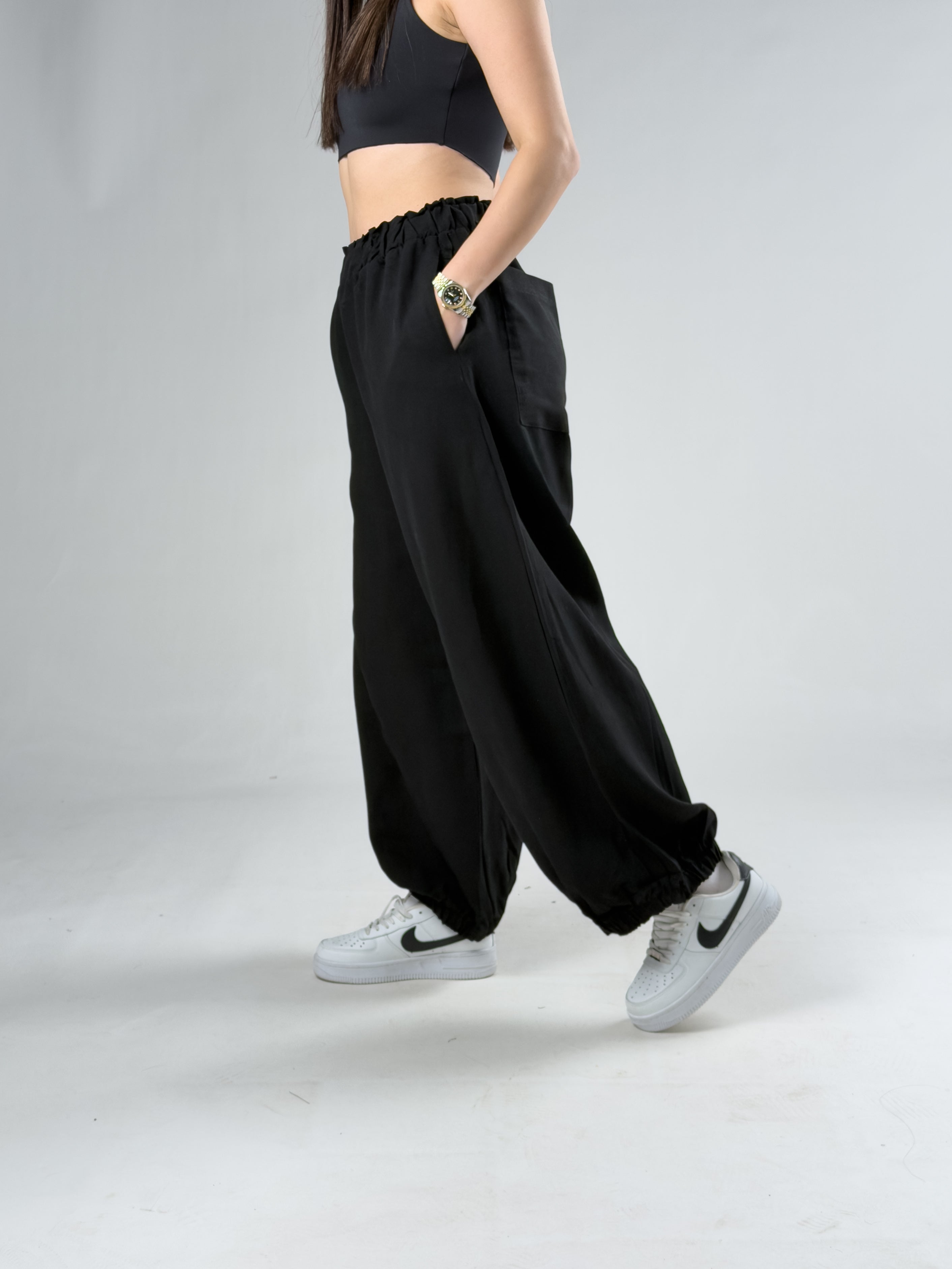 Siyah Kadın Oversize Pantolon COC3104