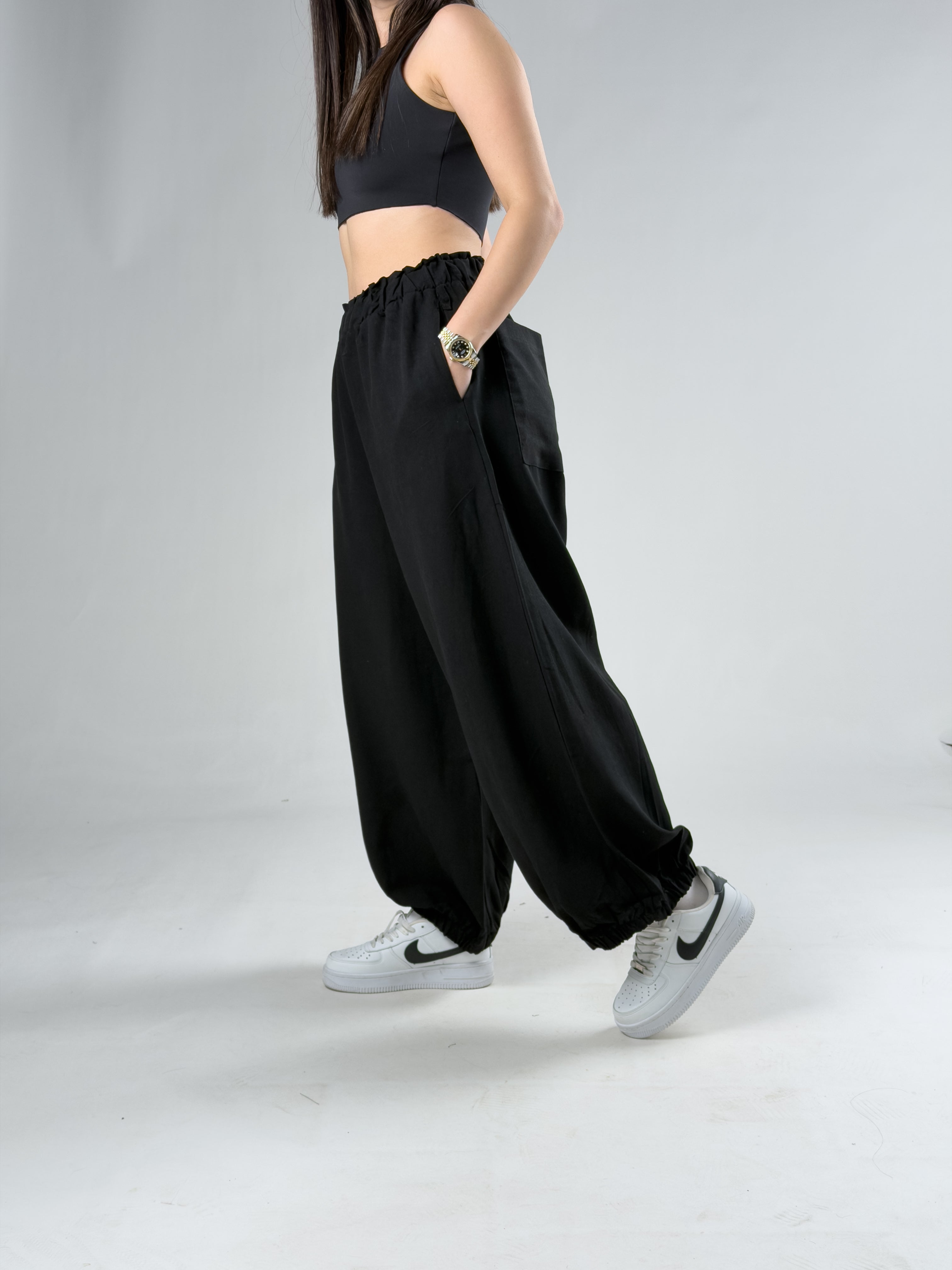 Siyah Kadın Oversize Pantolon COC3104