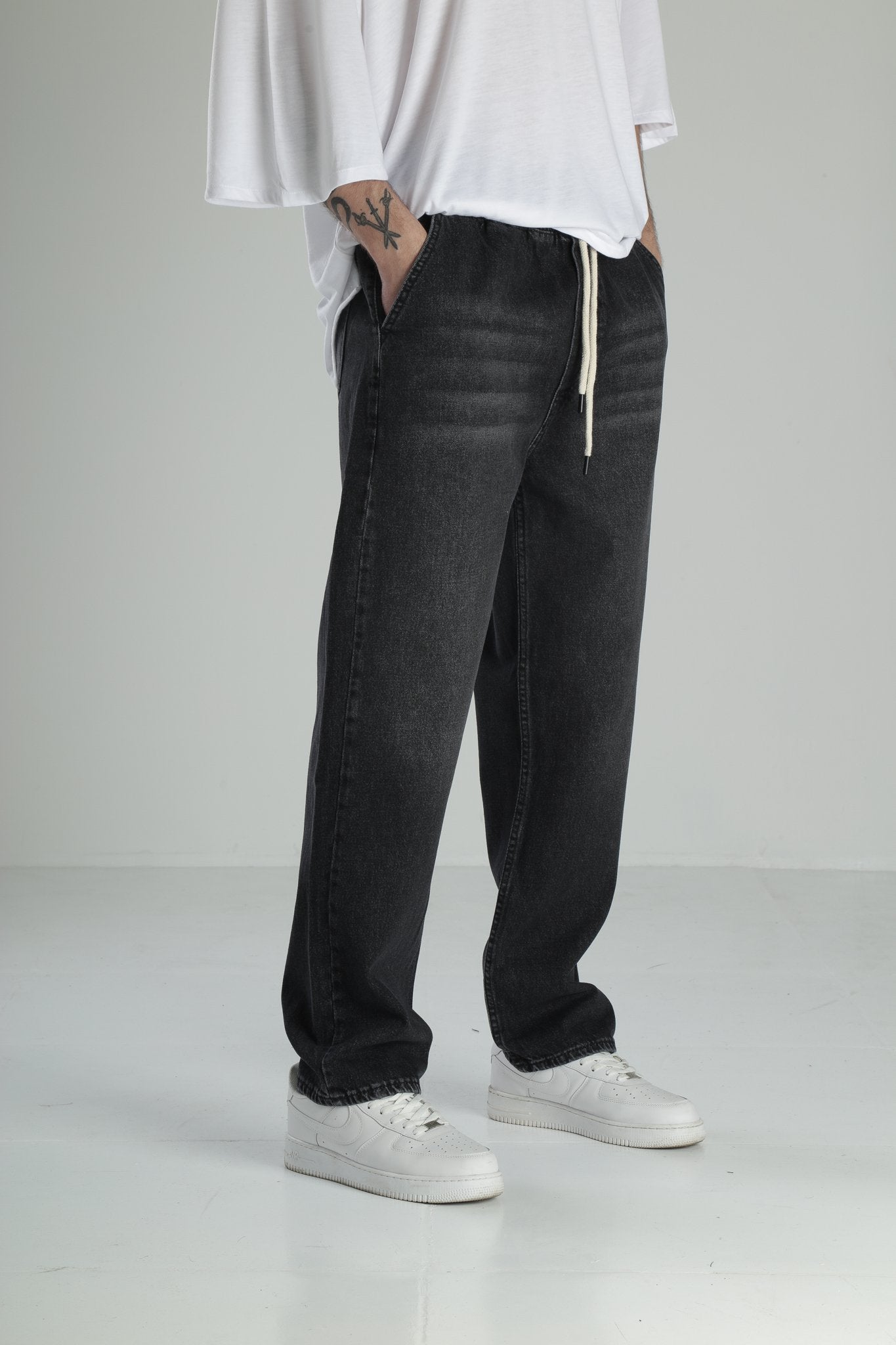 Siyah Erkek Kot Baggy Pantolon COC1983