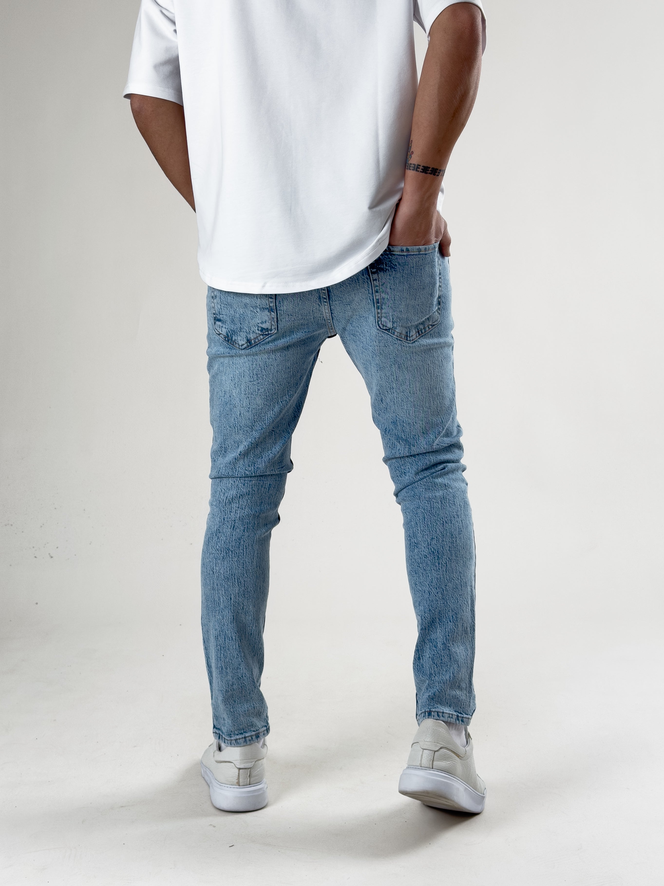 Slim Fit Buz Mavisi Erkek Kot Pantolon COC2715