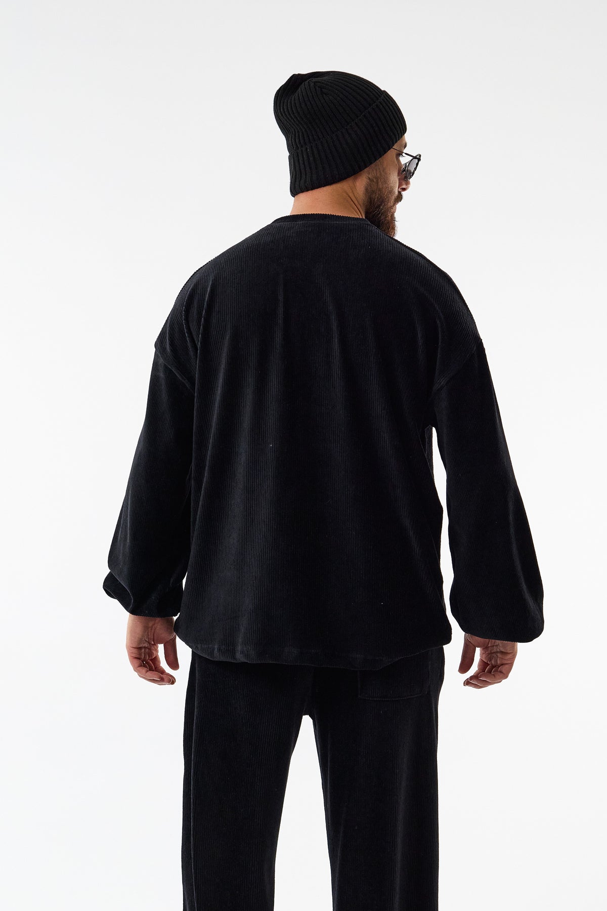 Soho Siyah Kadife İkili Oversize Erkek Takım COC3725