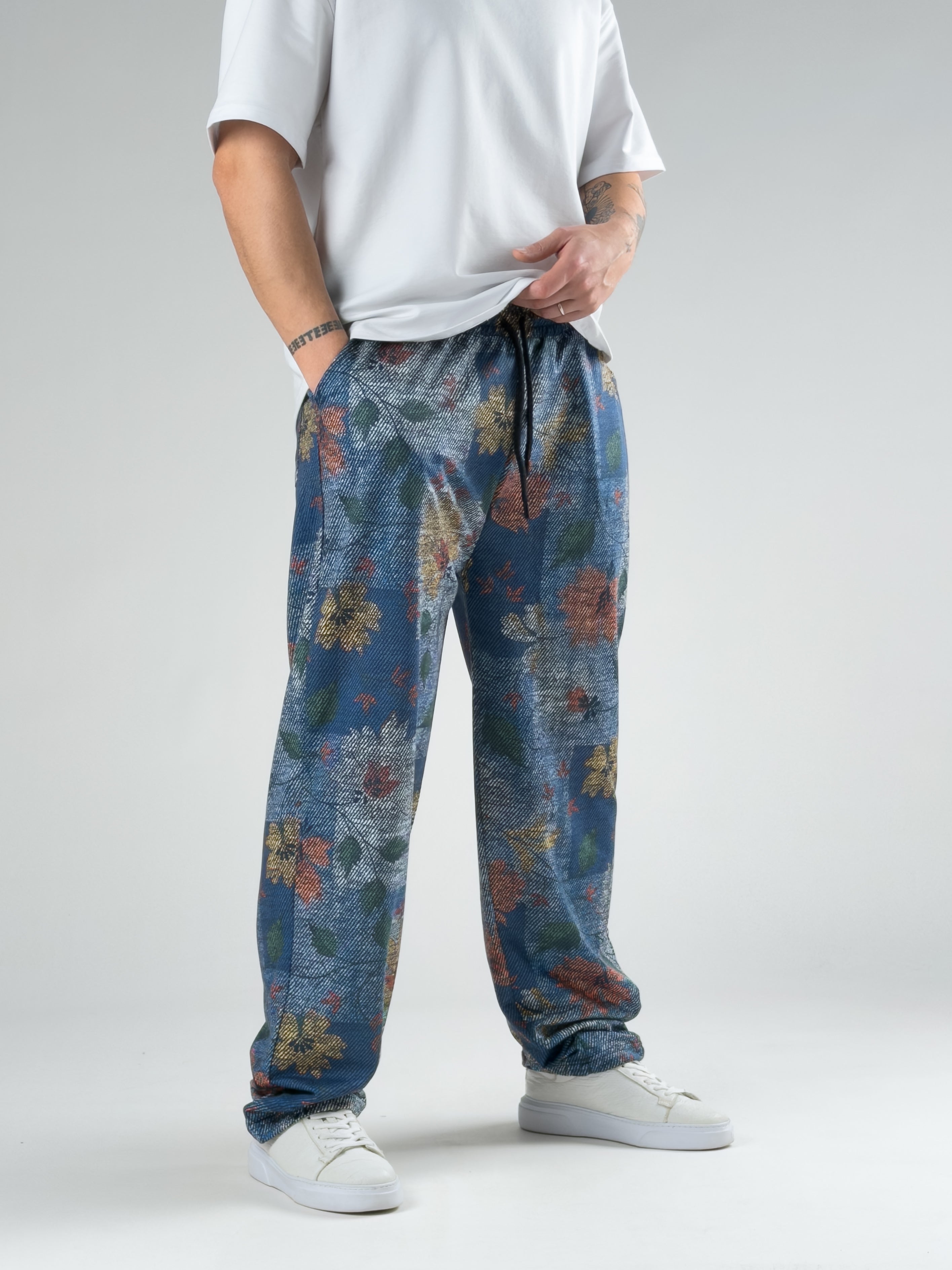 Stoper Paça Portre Desenli Erkek Baggy Pantolon COC2867