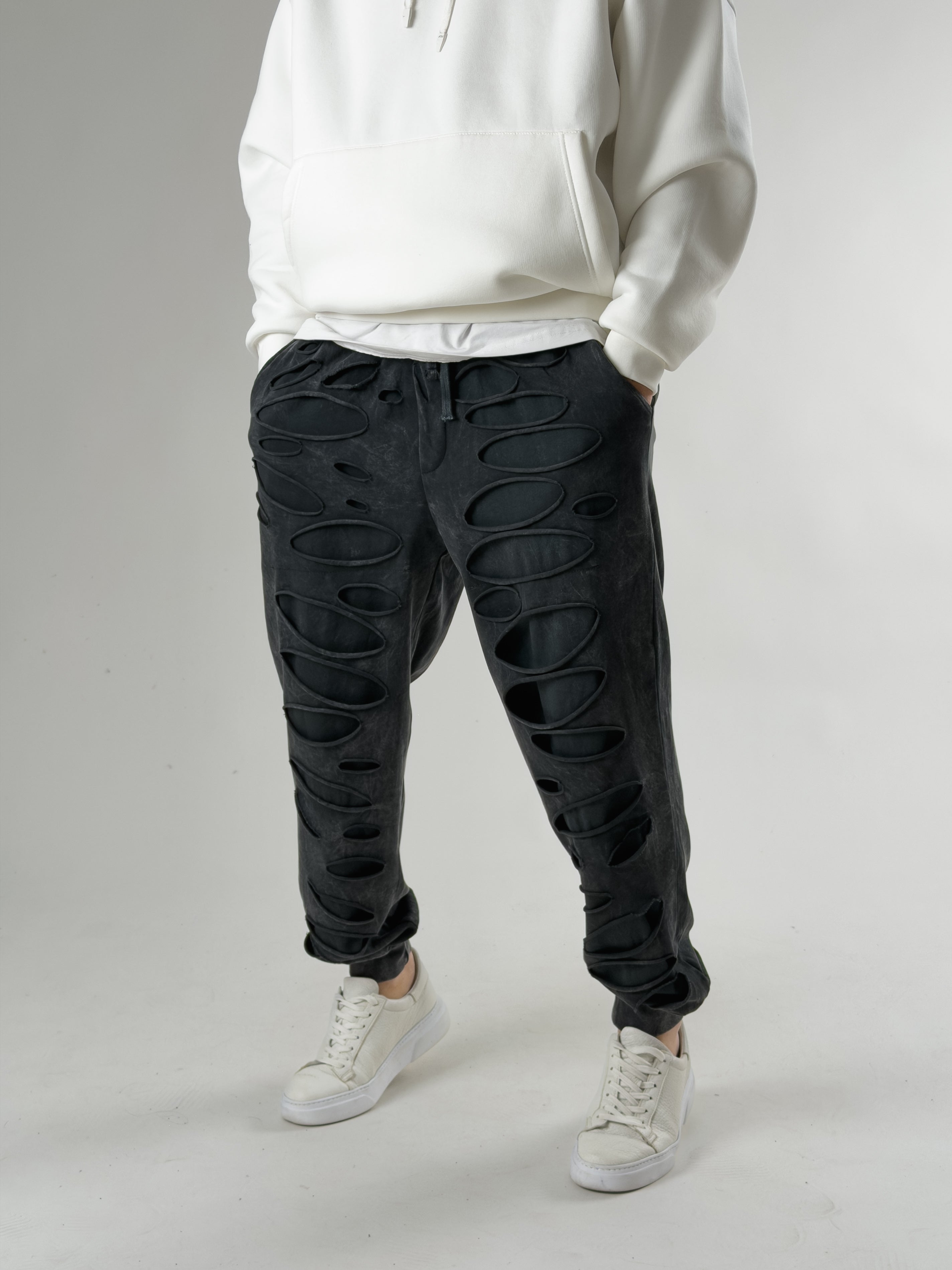 Street Yıkamalı Antrasit Tasarım Erkek Baggy Pantolon COC2722