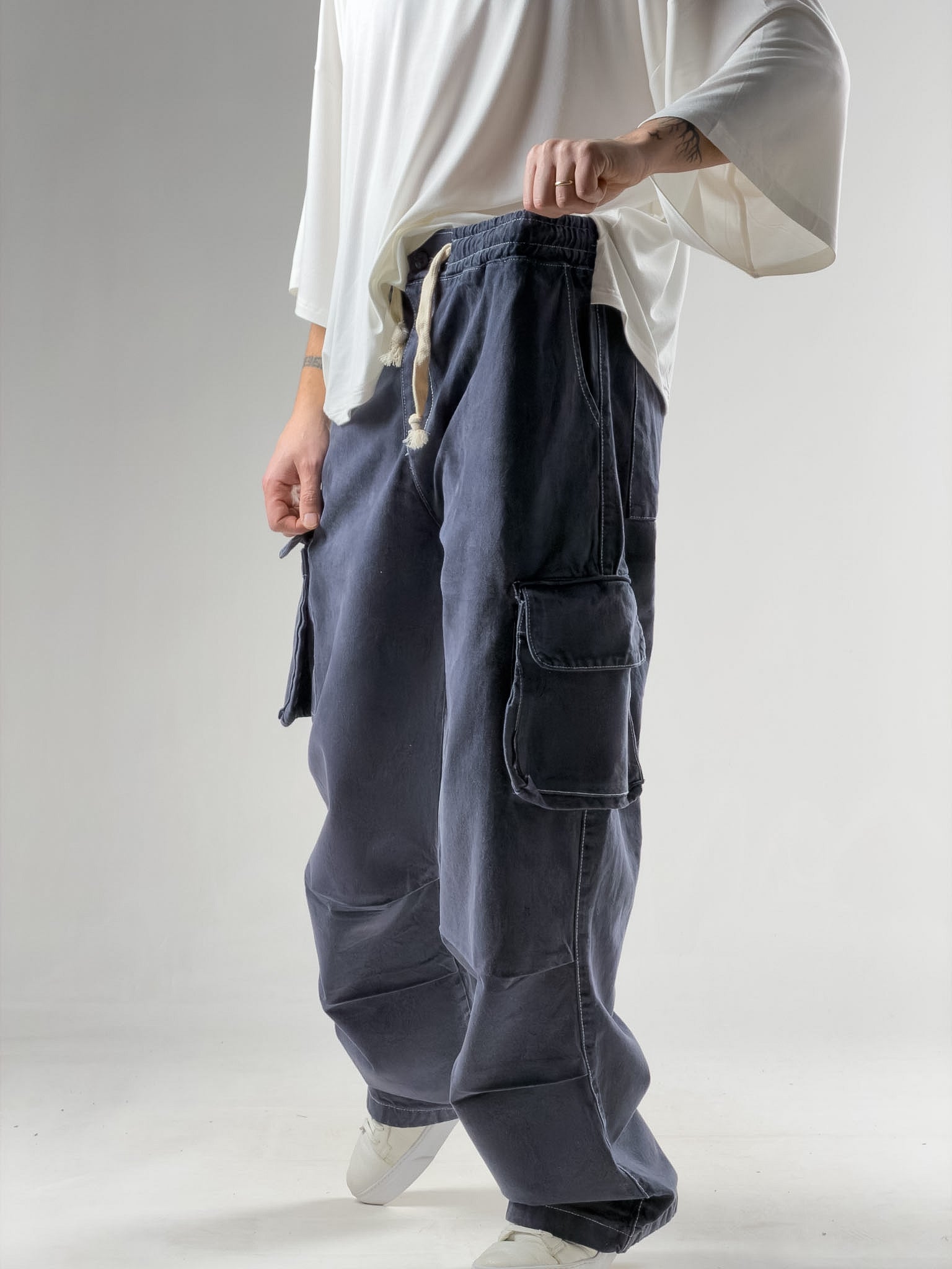 Süper Baggy Kargo Cepli Antrasit Erkek Pantolon COC3167