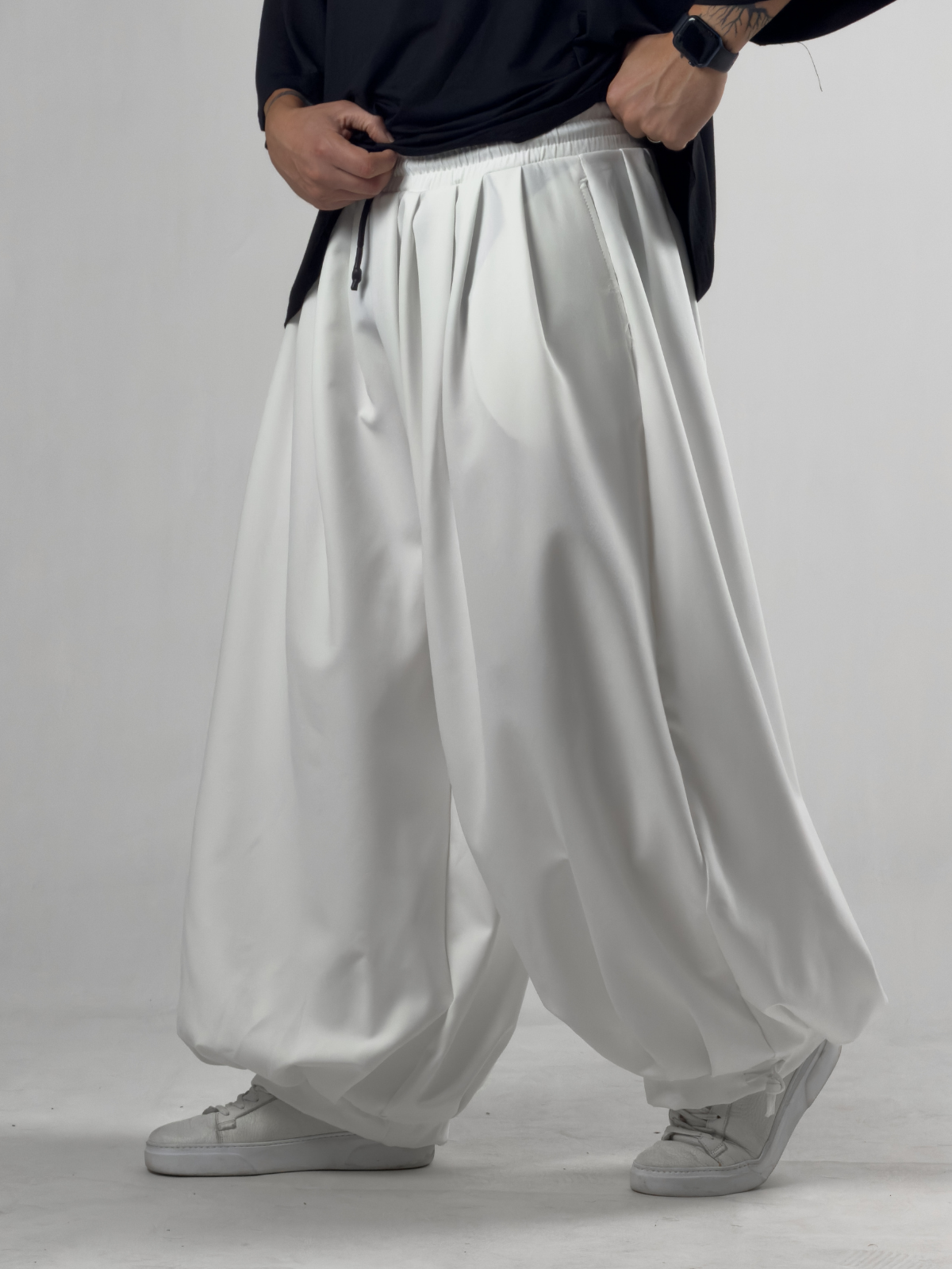 Süper Oversize Ekru Erkek Jogger Pantolon COC3234