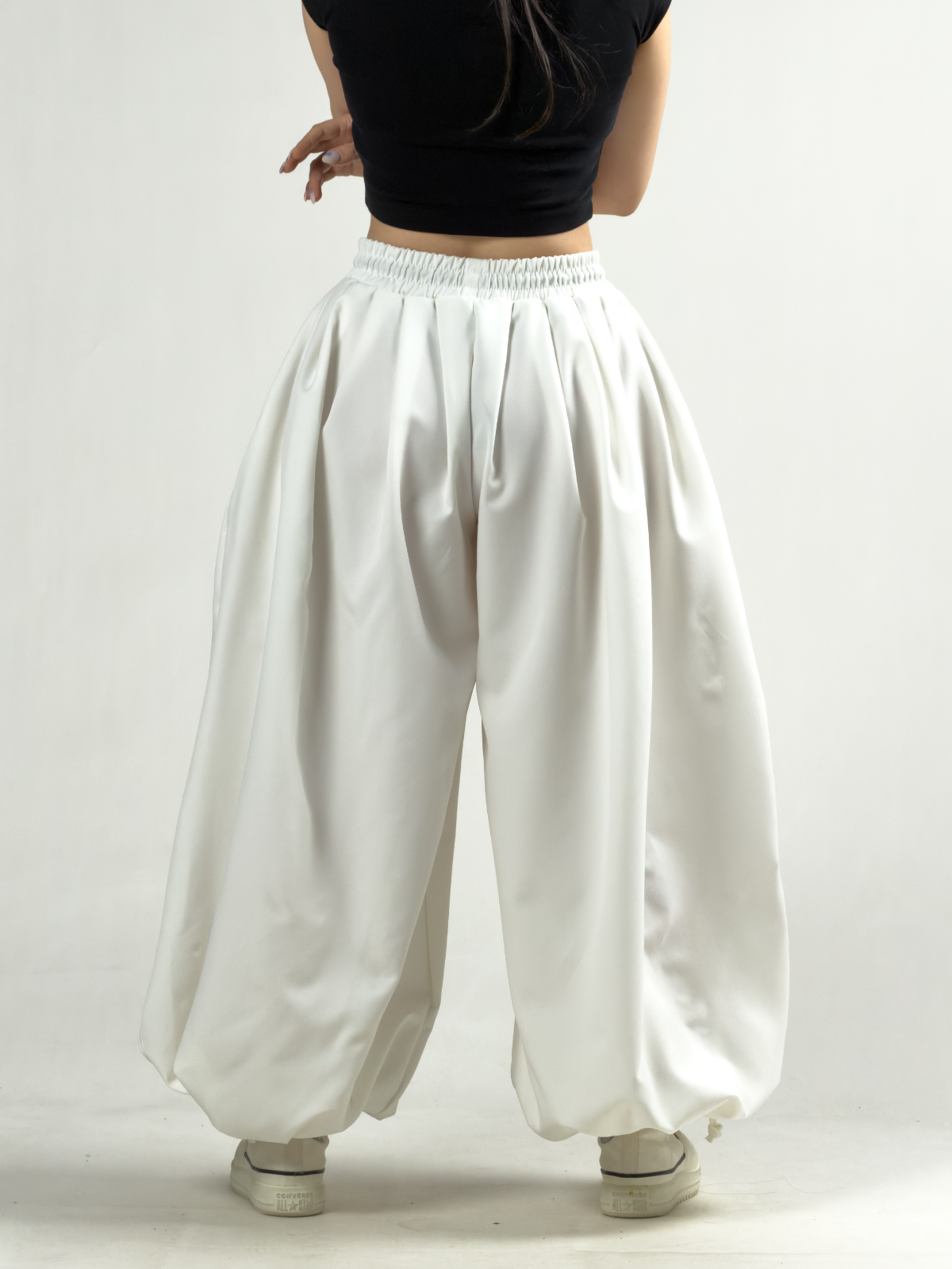 Süper Oversize Ekru Kadın Jogger Pantolon COC3225