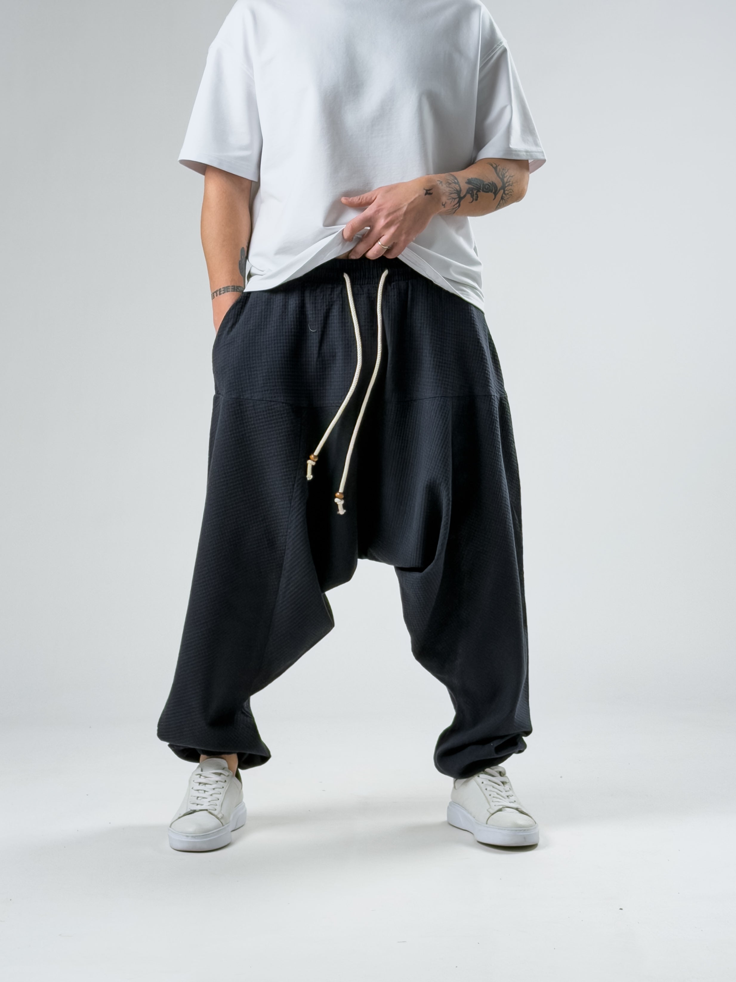 Süper Oversize Siyah Şalvar COC2891