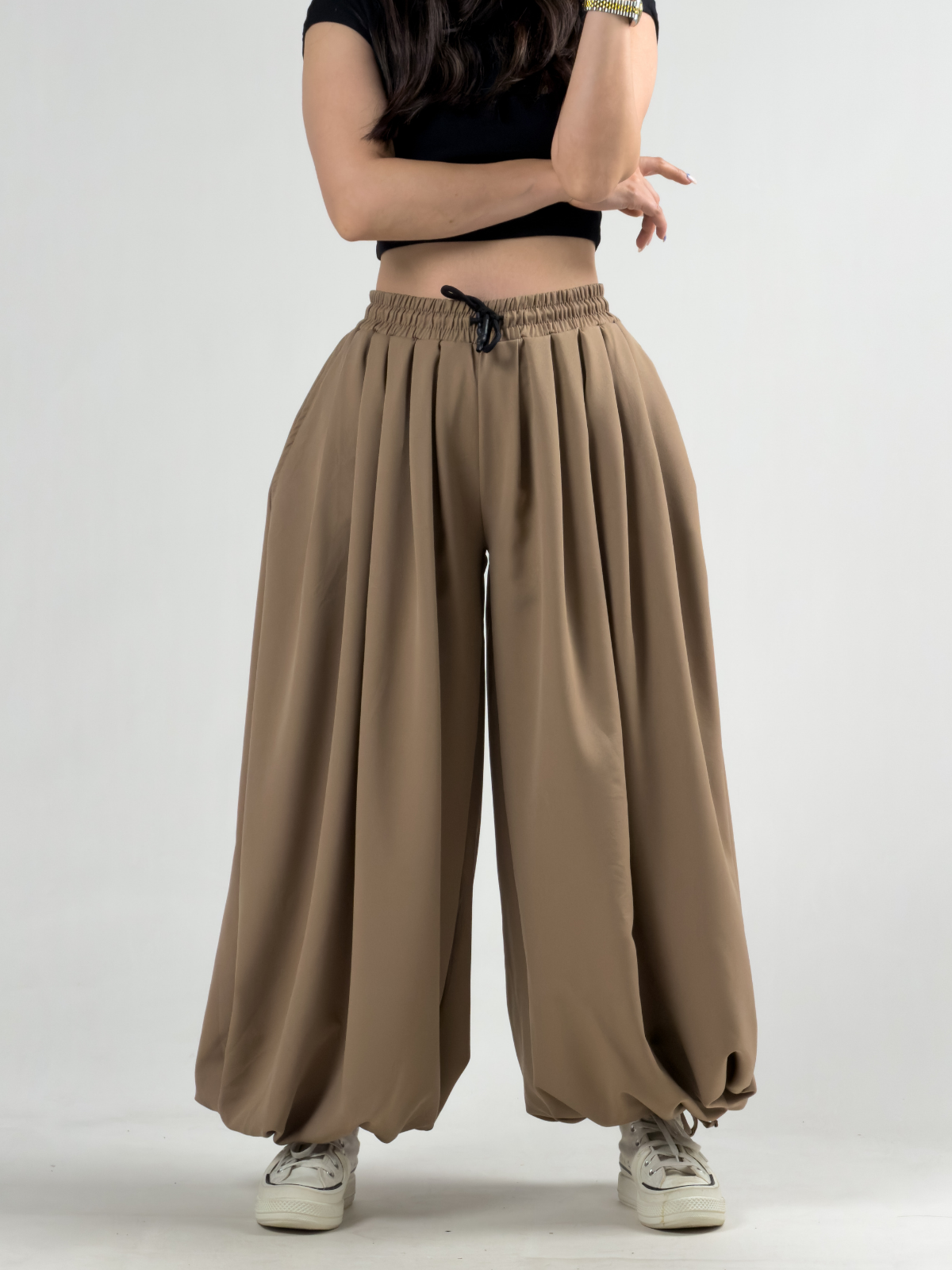 Süper Oversize Taba Kadın Jogger Pantolon COC3228