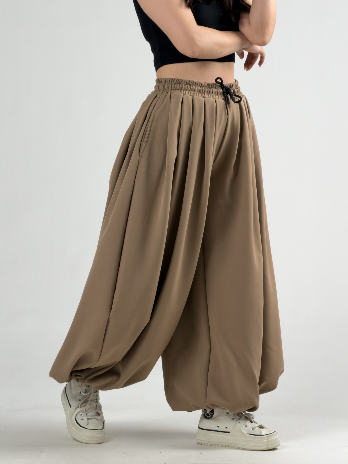 Süper Oversize Taba Kadın Jogger Pantolon COC3228