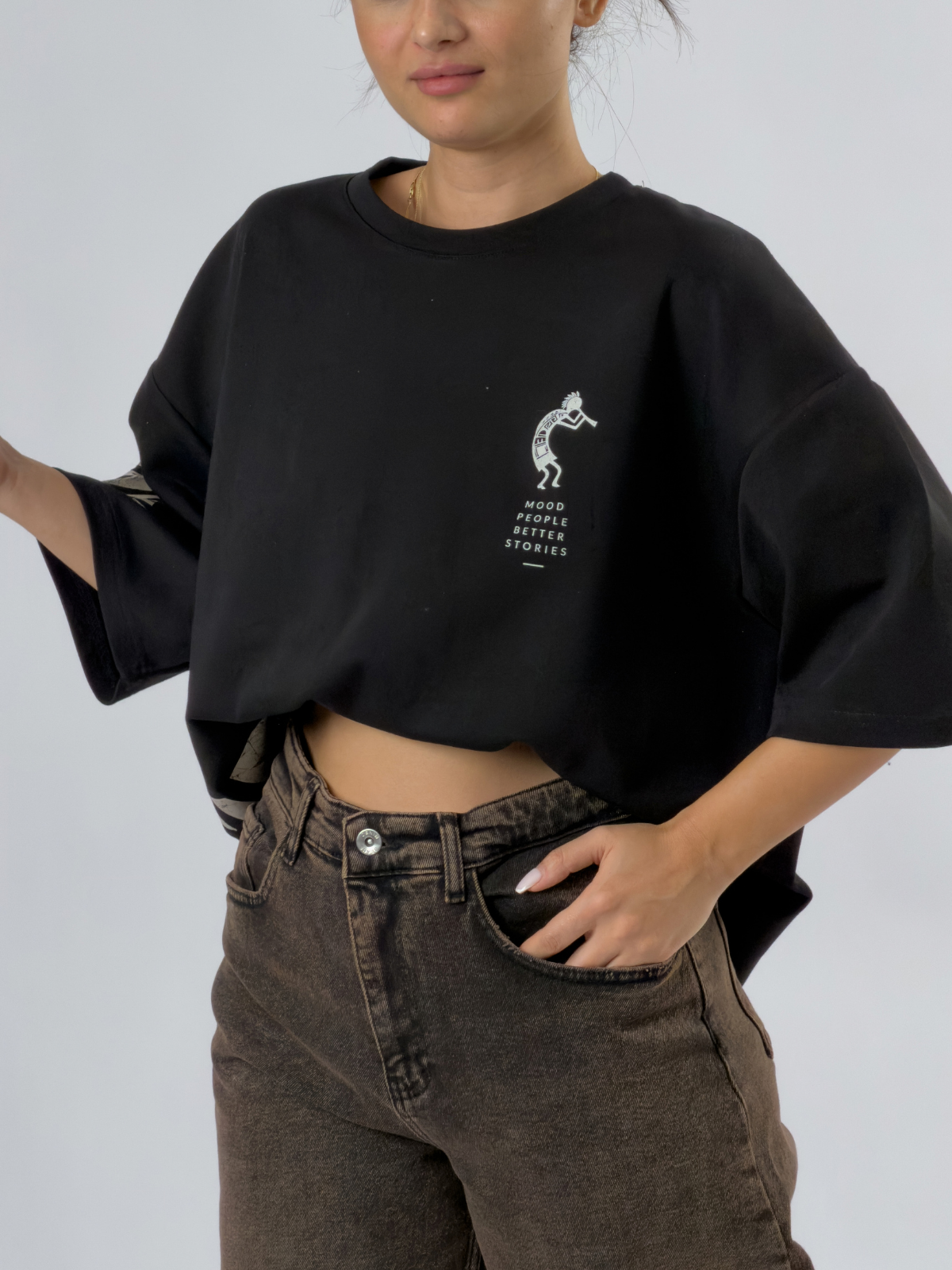 Tasarım Cocopelli Baskılı Kadın T-Shirt COC3534