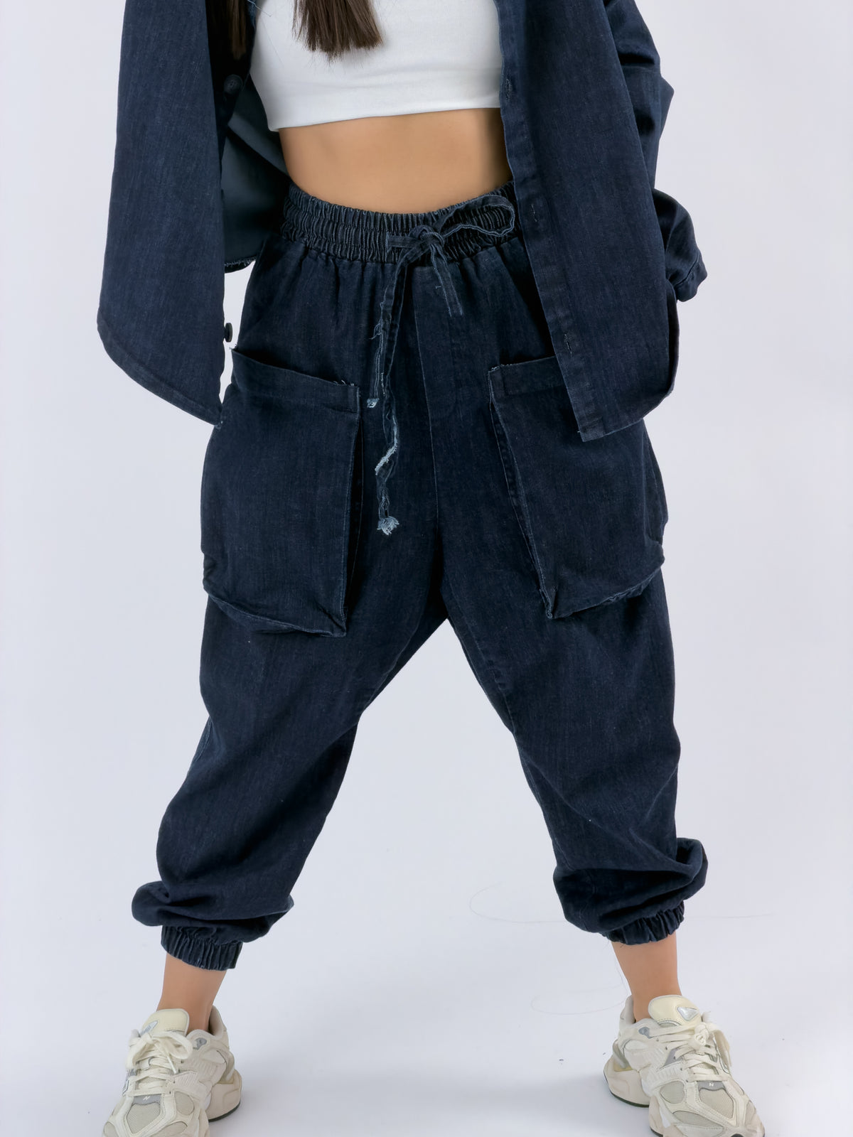 Tasarım Denim Lacivert Kadın Takım COC3465