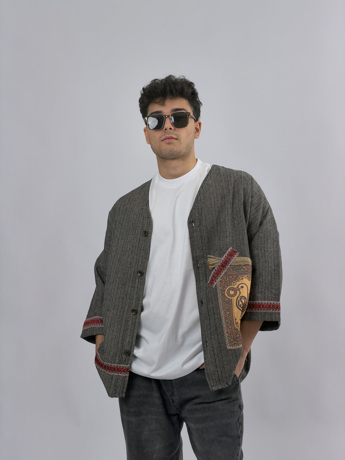 Tasarım İstanbul Gri Erkek Kimono COC3554