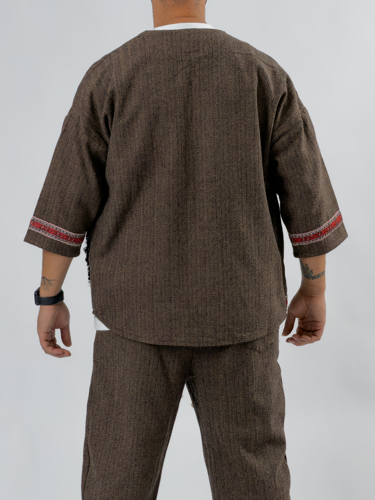 Tasarım İstanbul Kahverengi Erkek Kimono COC3552