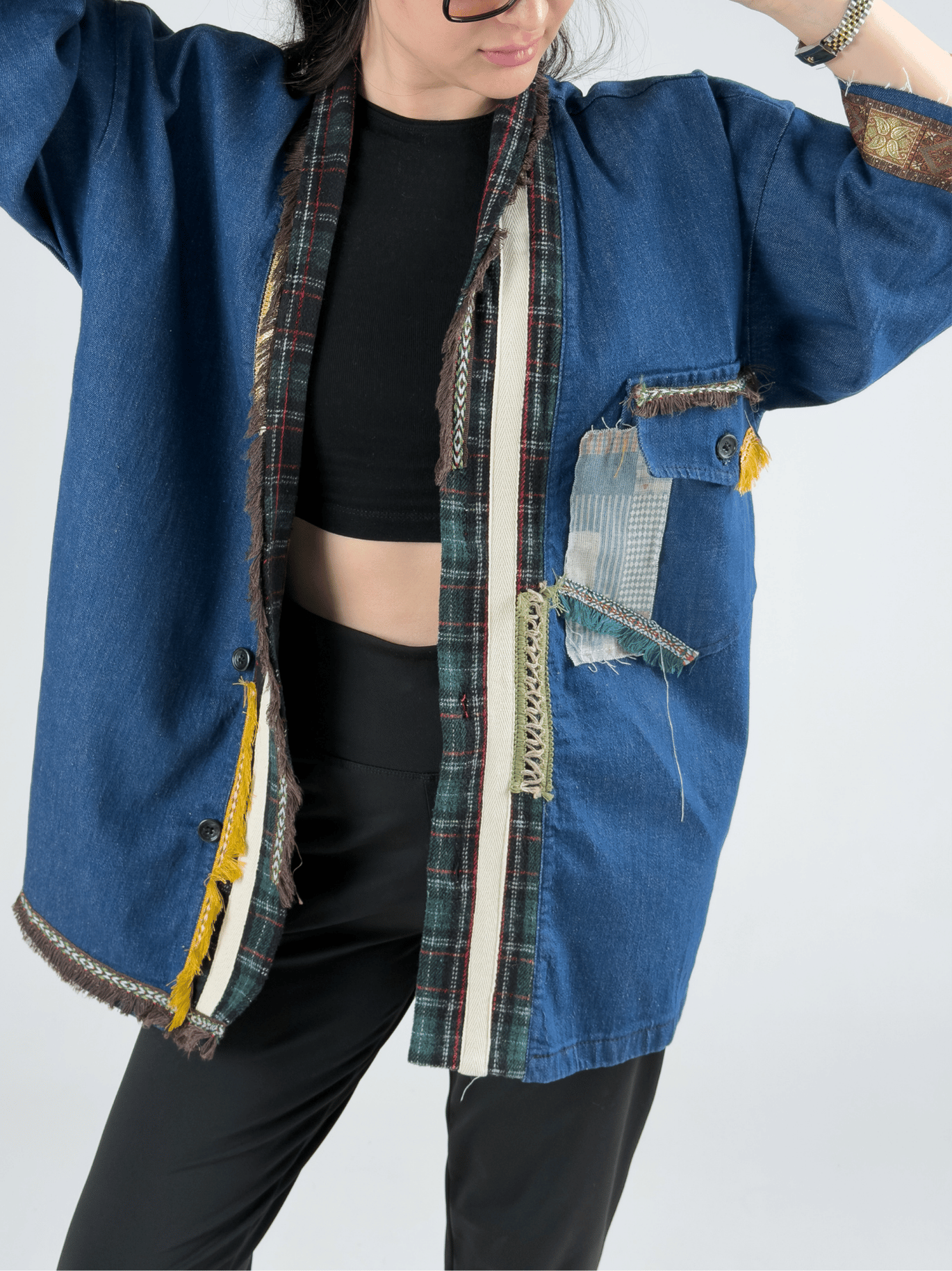 Tasarım Kadın Denim Kimono COC3215
