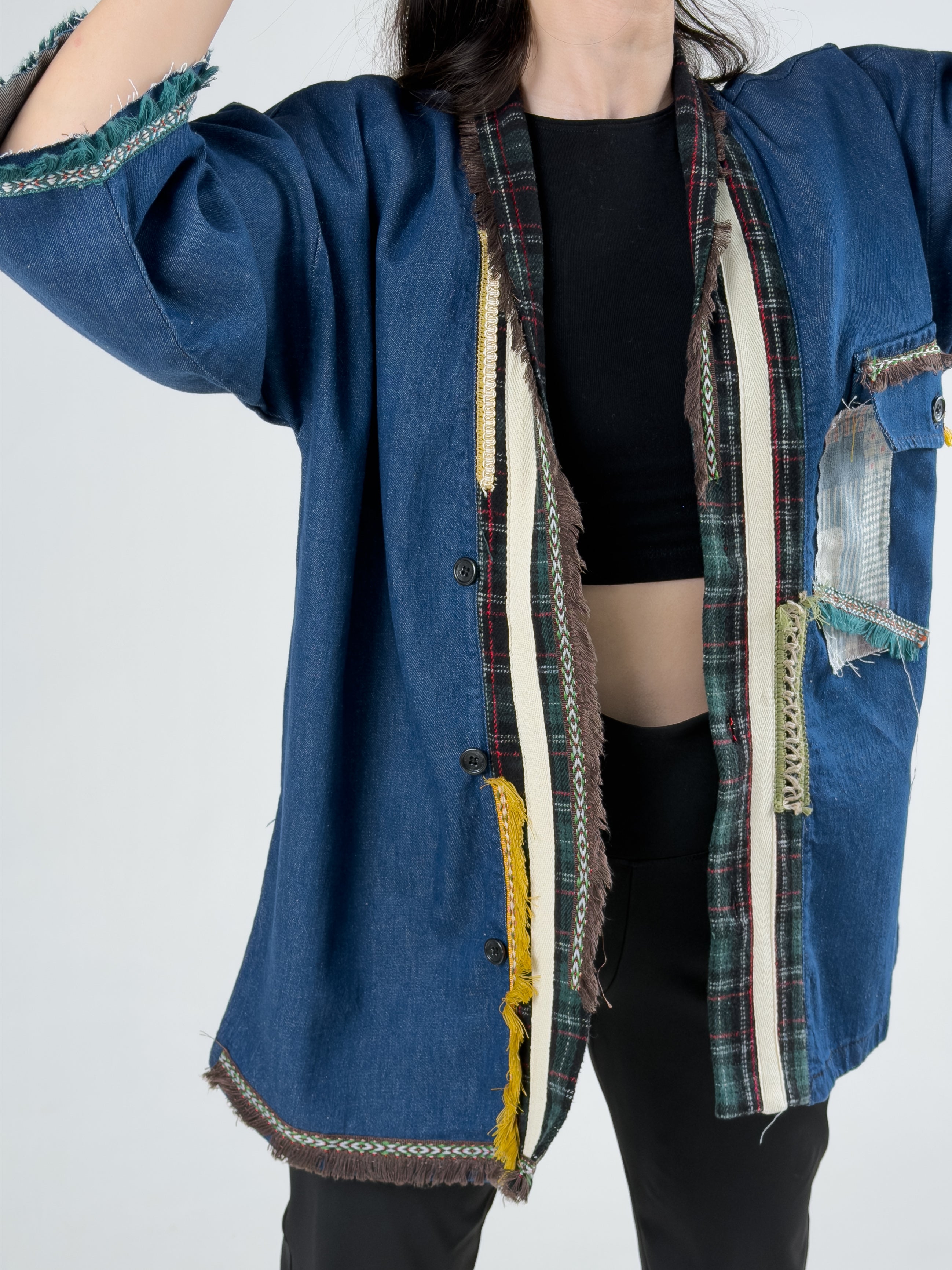 Tasarım Kadın Denim Kimono COC3215