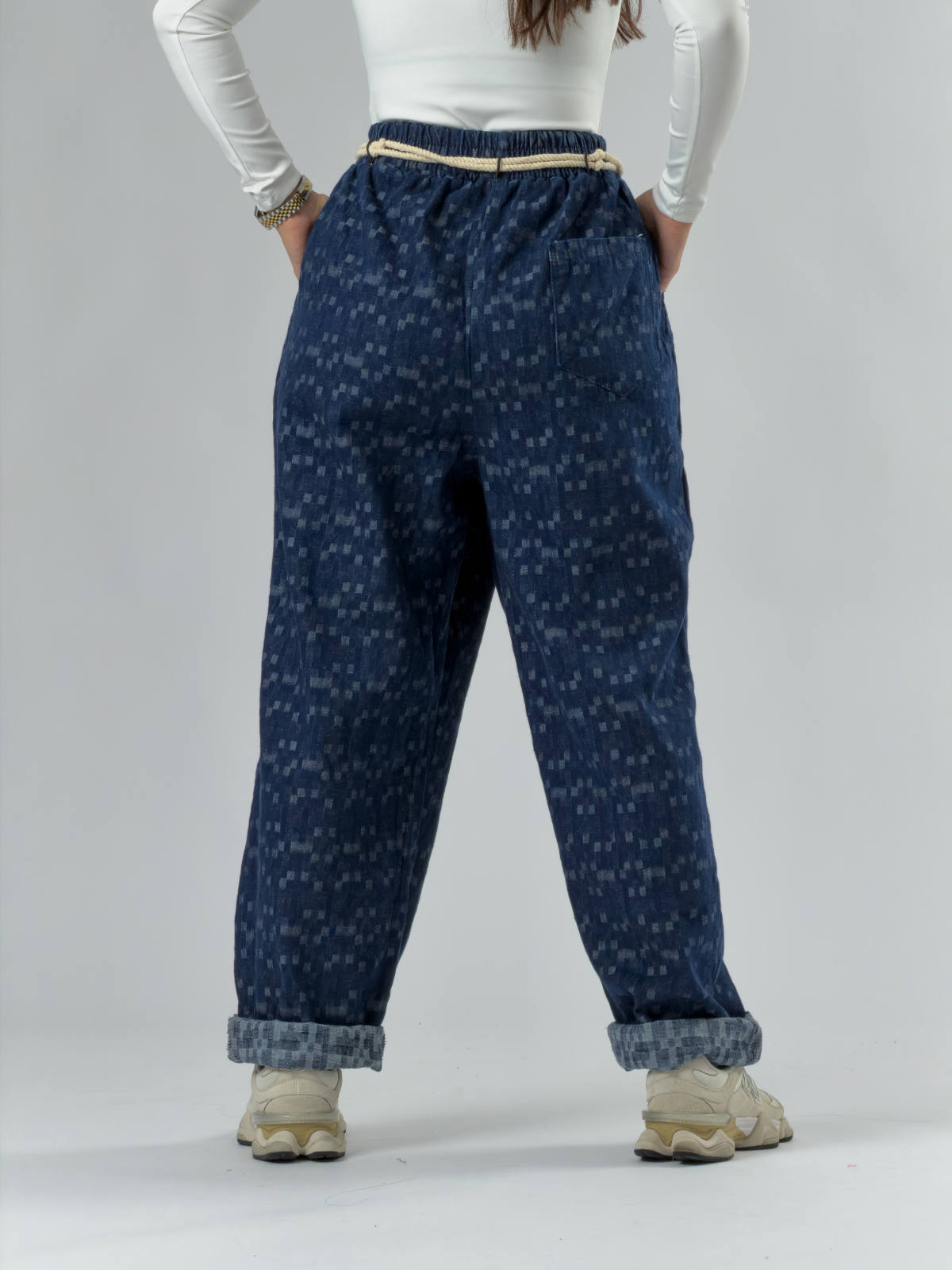 Tasarım Mavi Kadın Baggy Pantolon COC3503
