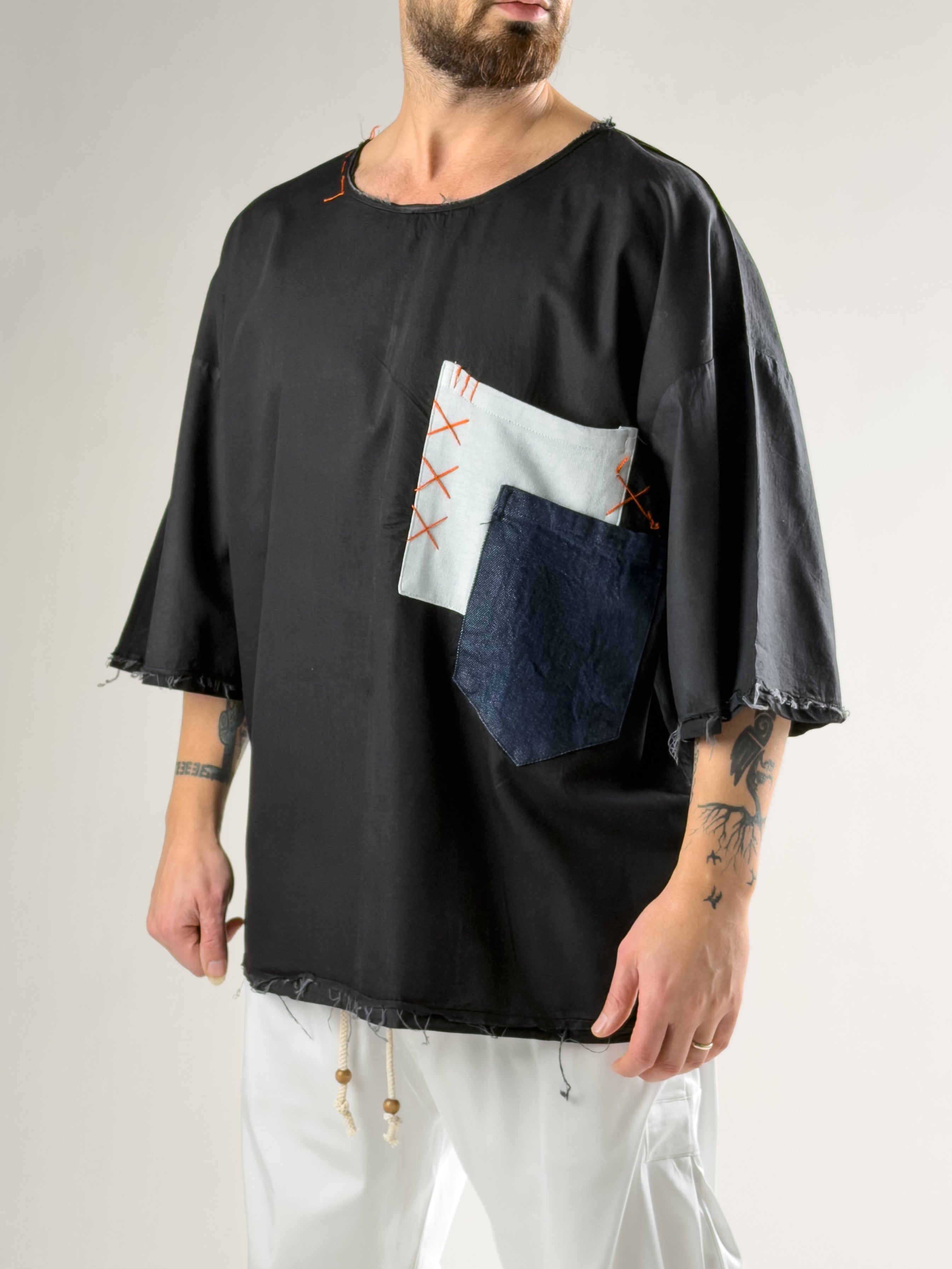 Tasarım Oversize Erkek Fakir Kol T-Shirt COC2802