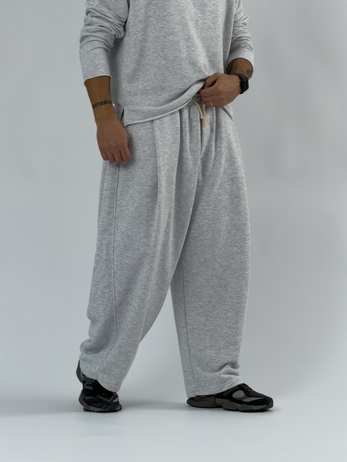Tasarım Oversize Gri Erkek Takım COC3411