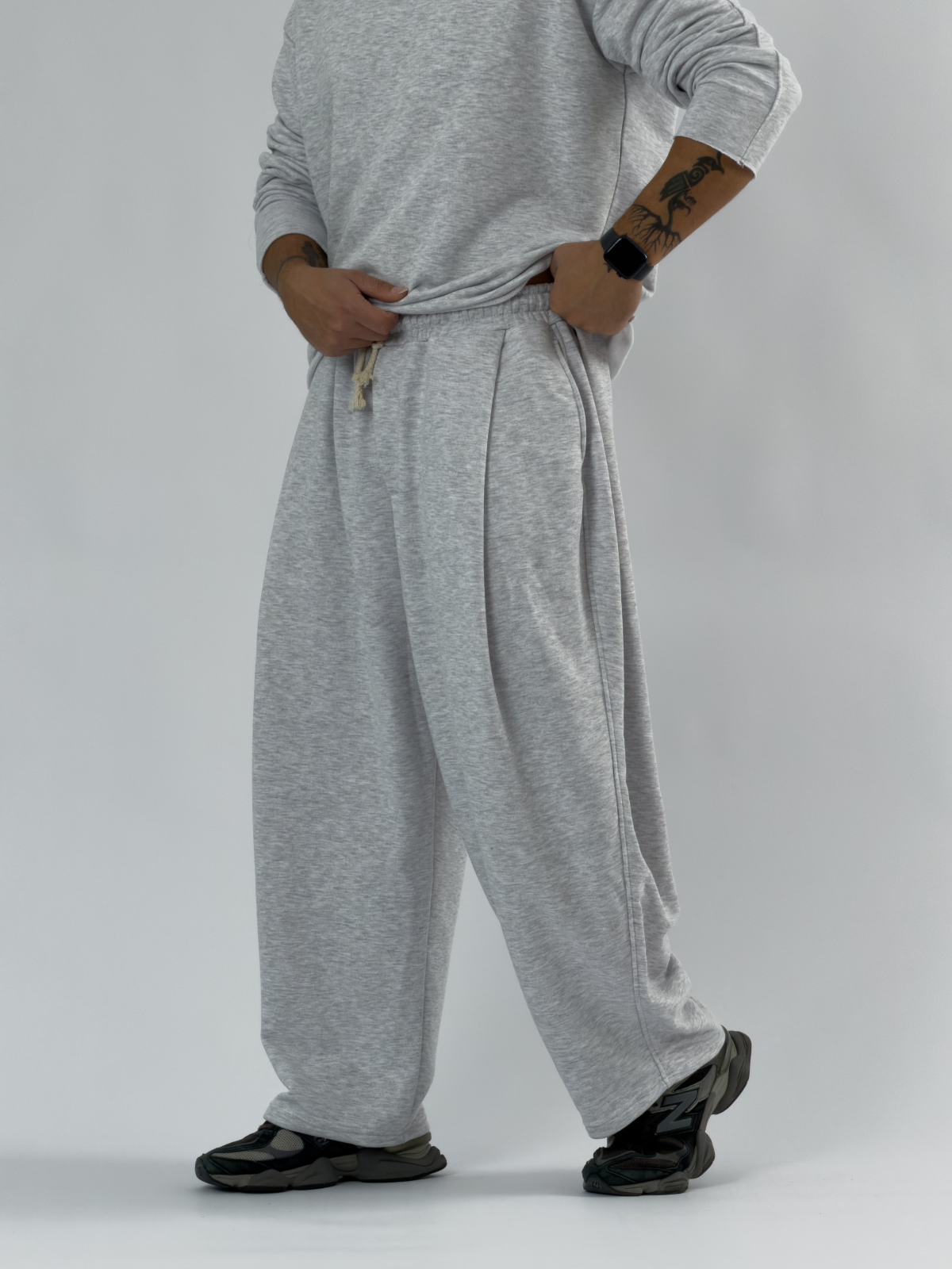 Tasarım Oversize Gri Erkek Takım COC3411