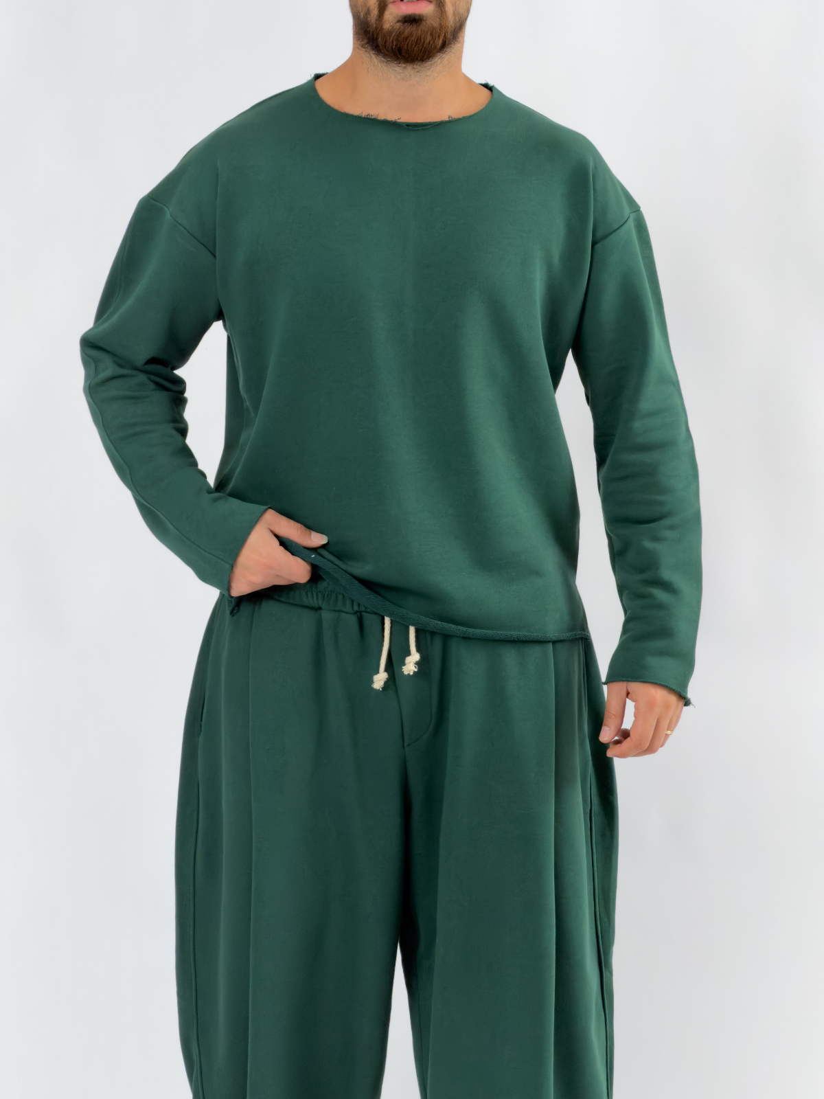 Tasarım Oversize Yeşil Erkek Takım COC3412