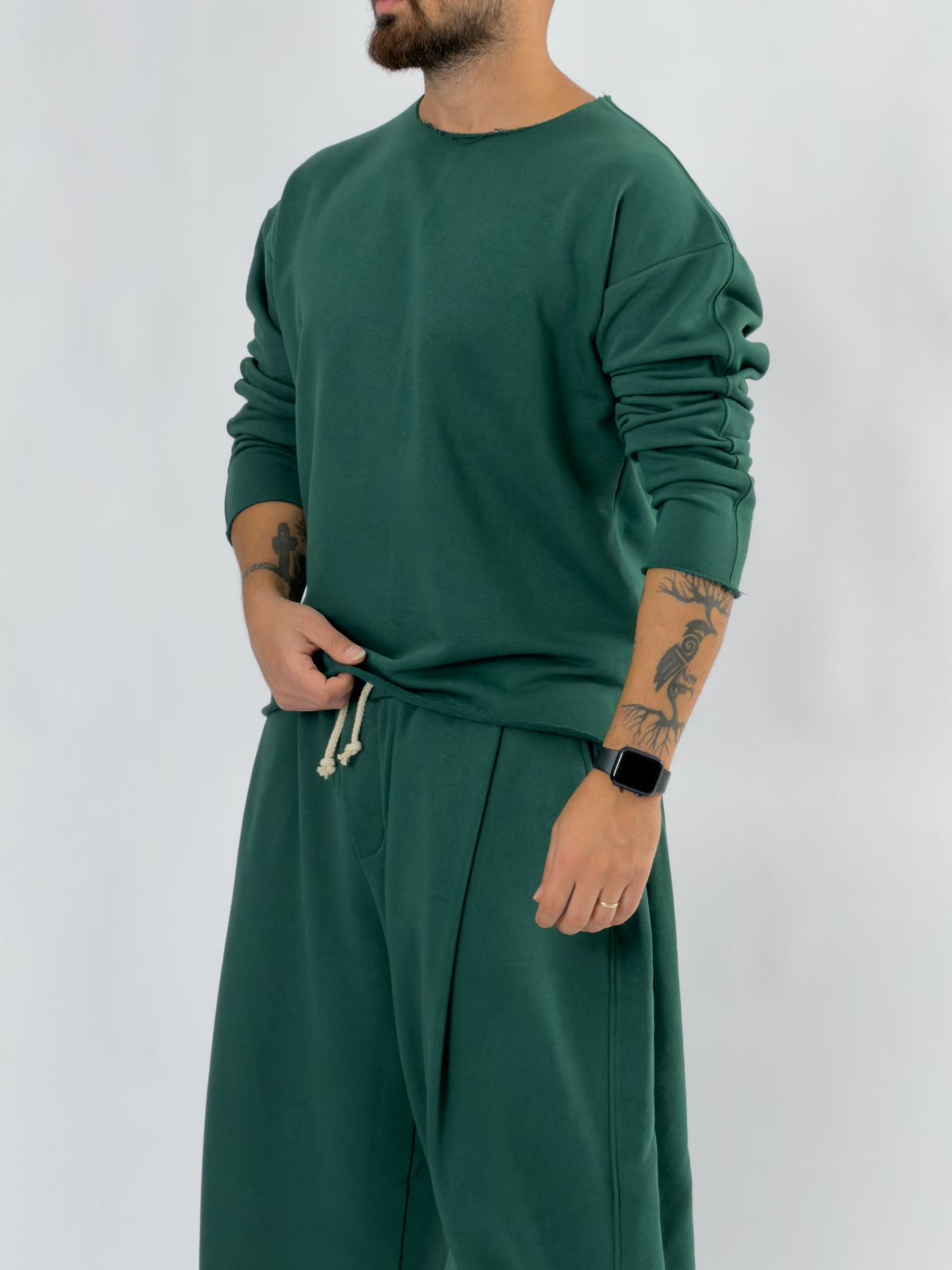 Tasarım Oversize Yeşil Erkek Takım COC3412