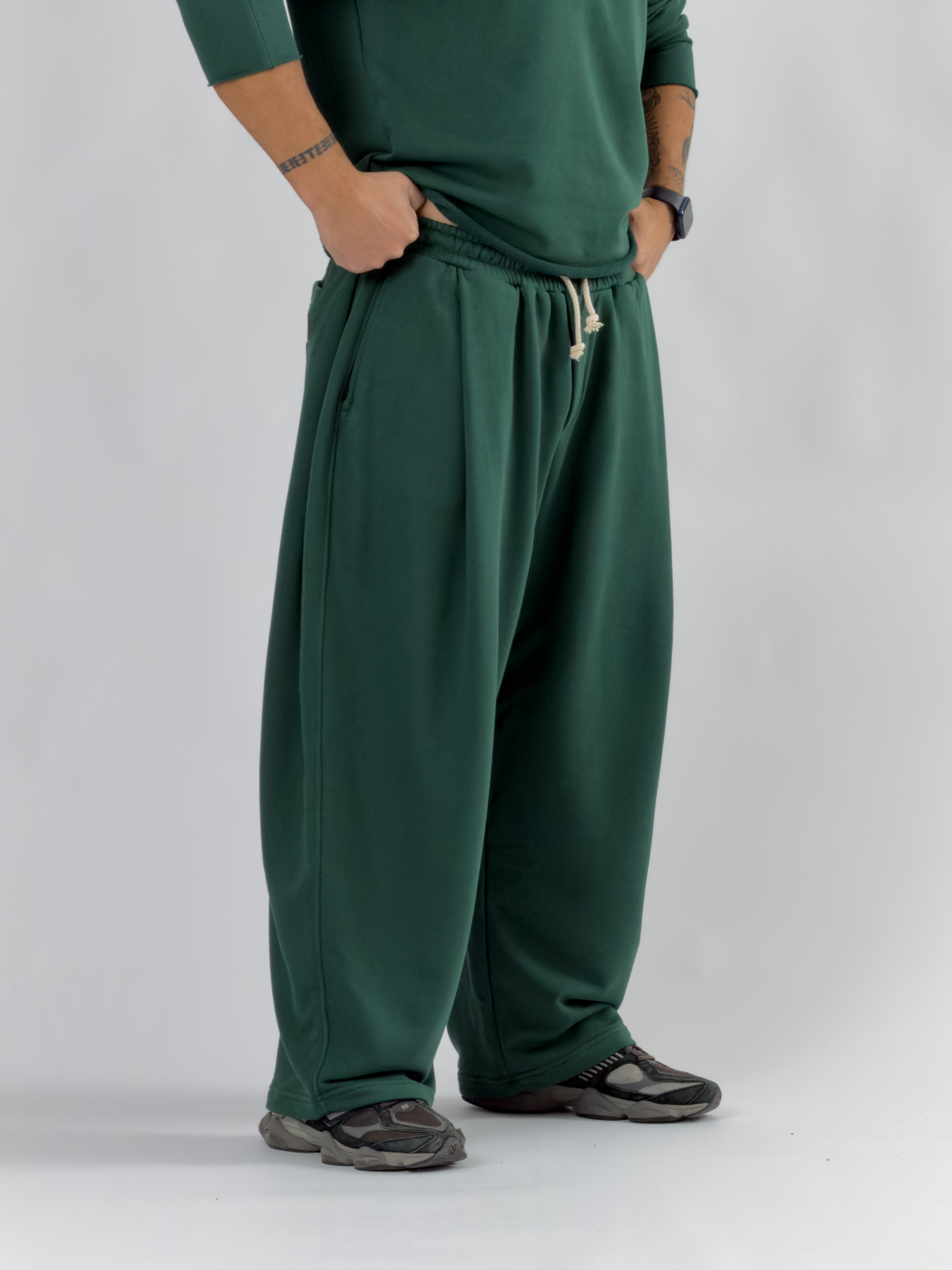 Tasarım Oversize Yeşil Erkek Takım COC3412