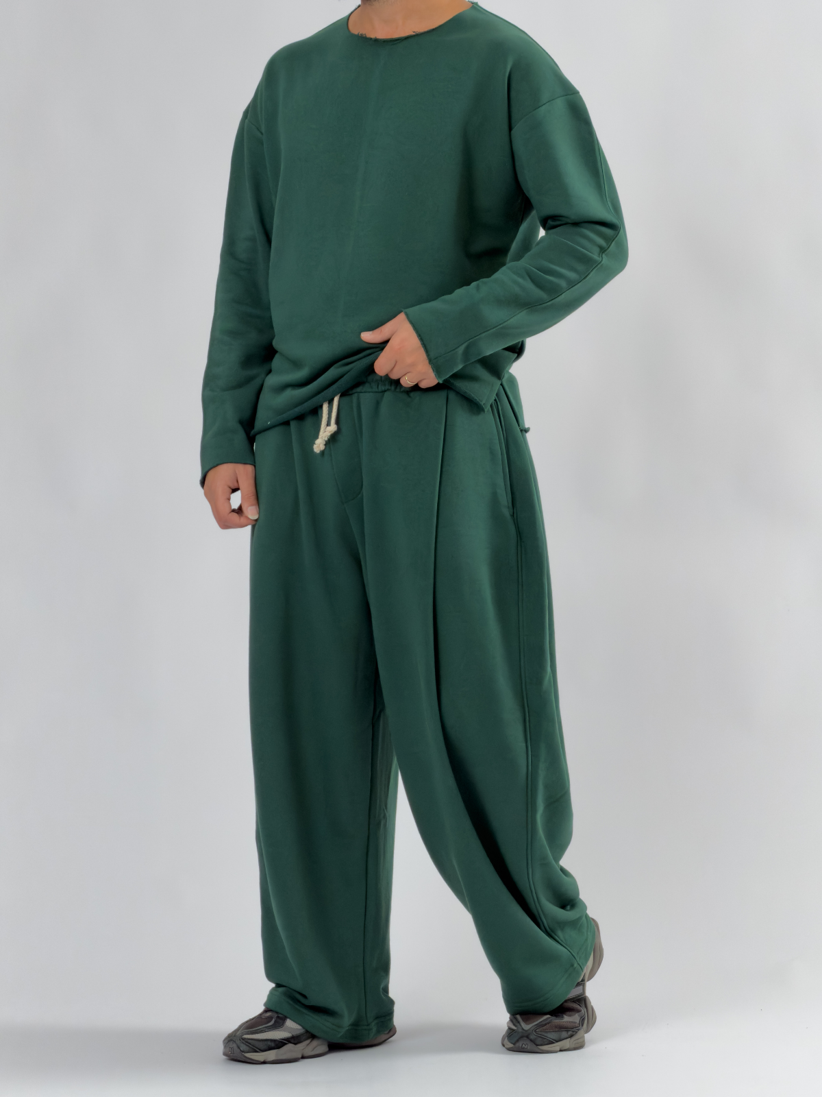 Tasarım Oversize Yeşil Erkek Takım COC3412