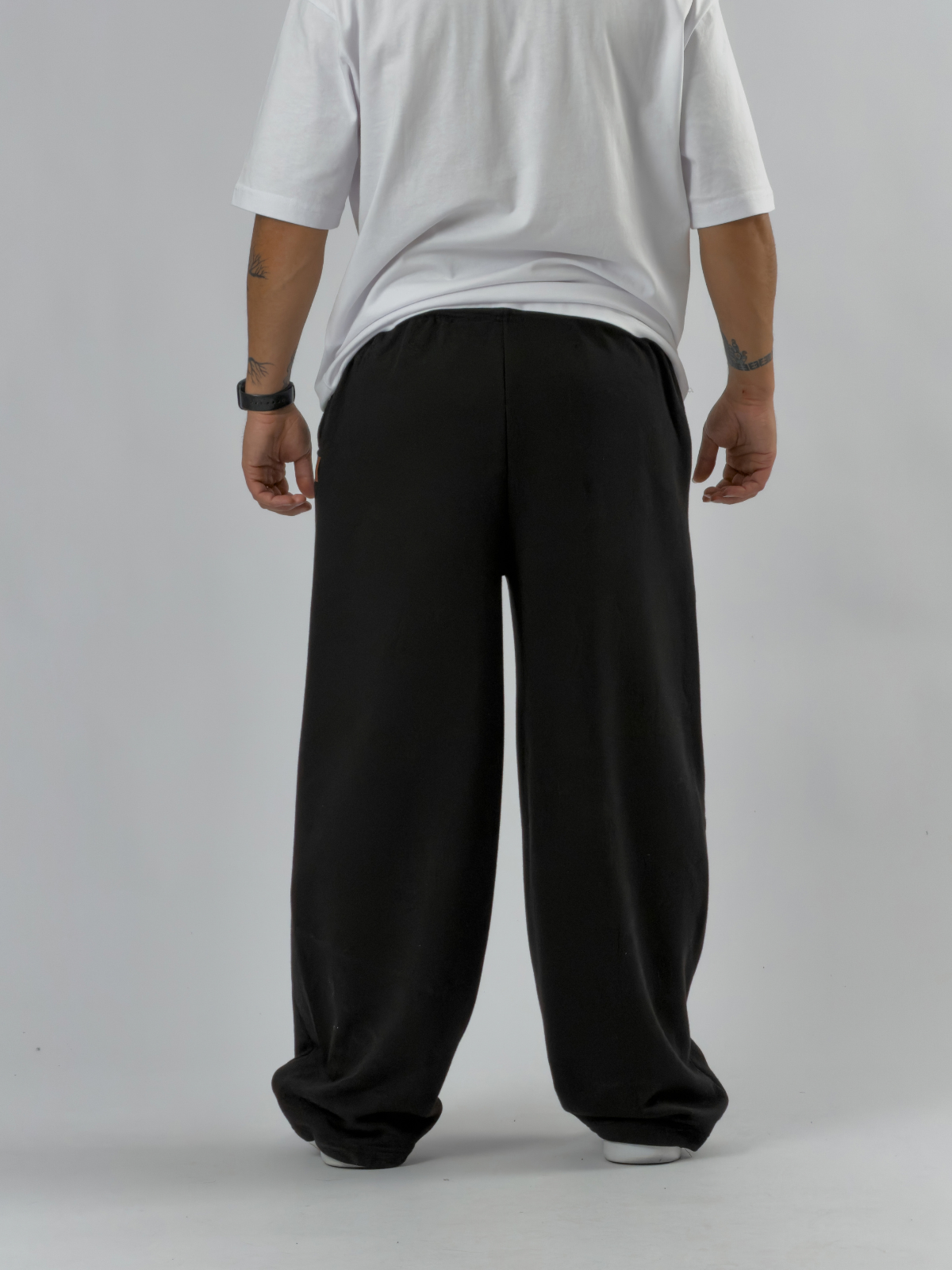 Tasarım Paça Ayarlamalı Siyah Baggy Erkek Pantolon COC3530
