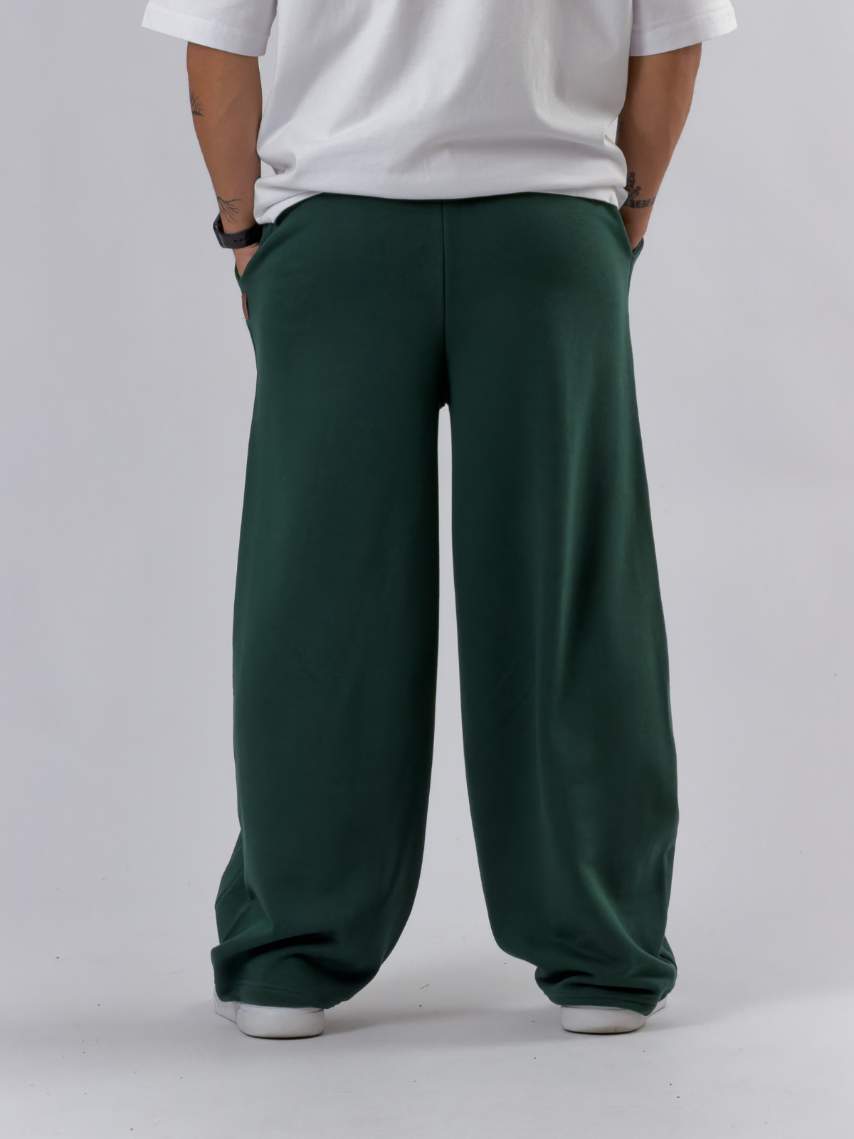 Tasarım Paça Ayarlamalı Yeşil Baggy Erkek Pantolon COC3533