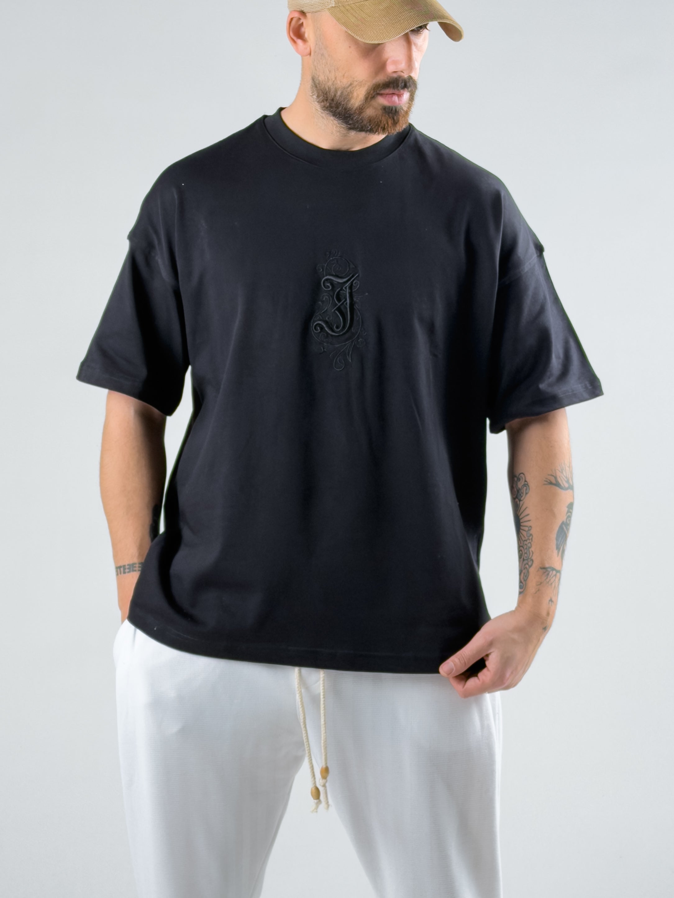 Tasarım Siyah Erkek T-Shirt COC3022