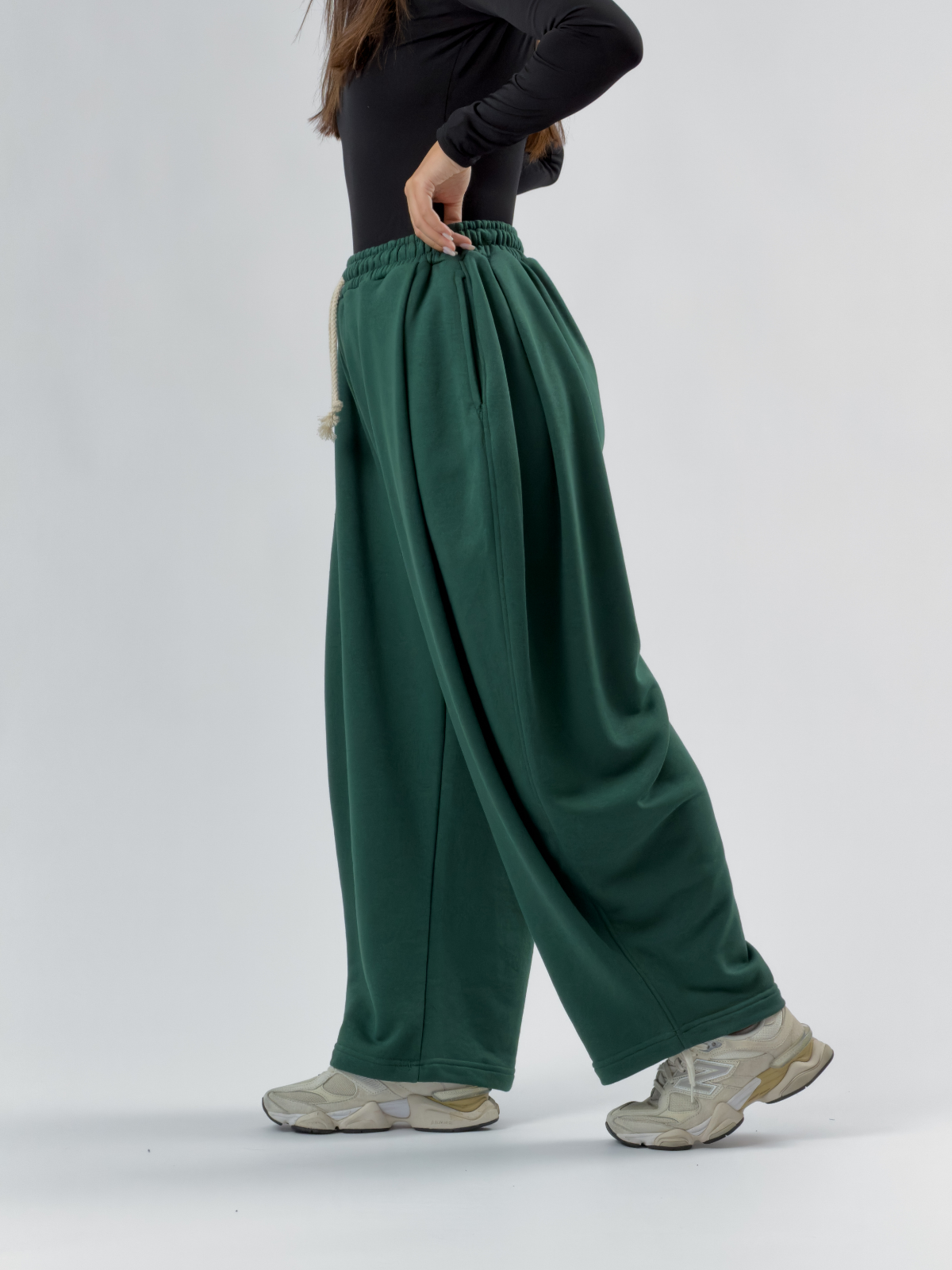 Tasarım Yeşil Kadın Baggy Pantolon COC3406
