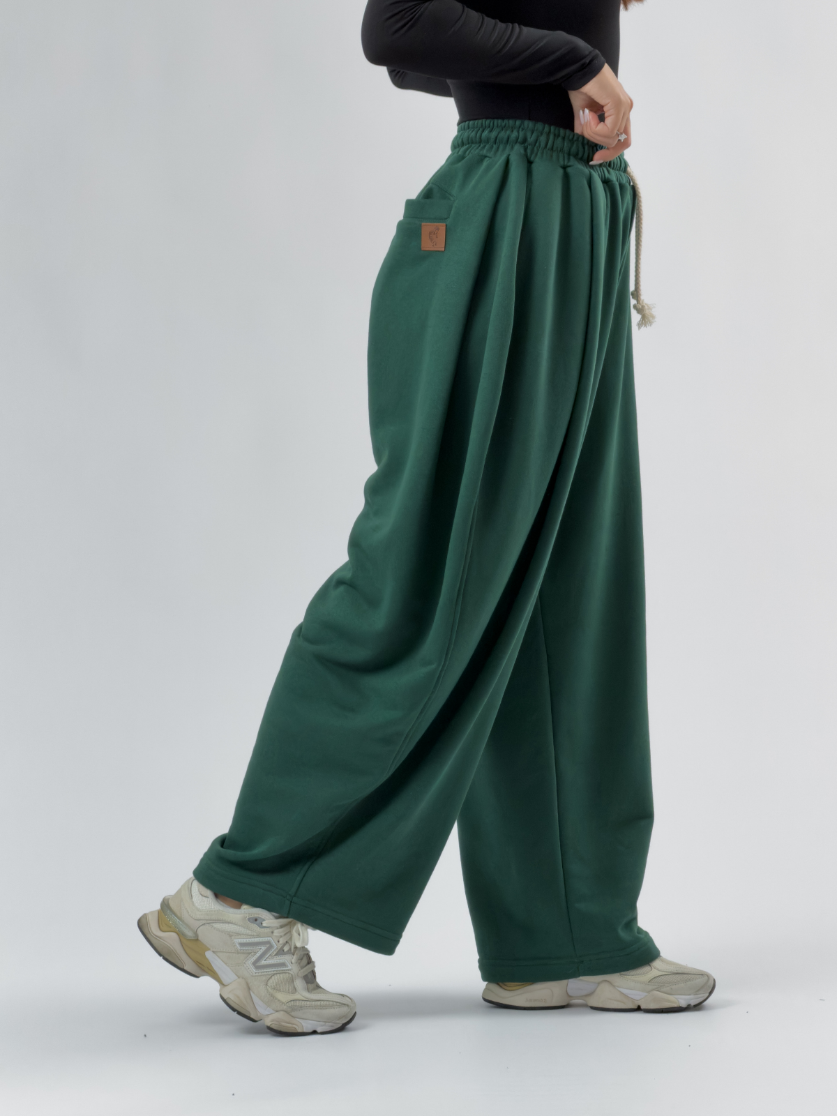 Tasarım Yeşil Kadın Baggy Pantolon COC3406