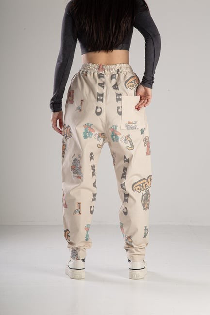 Tiger Desenli Gabardin Jogger Pantolon COC1812