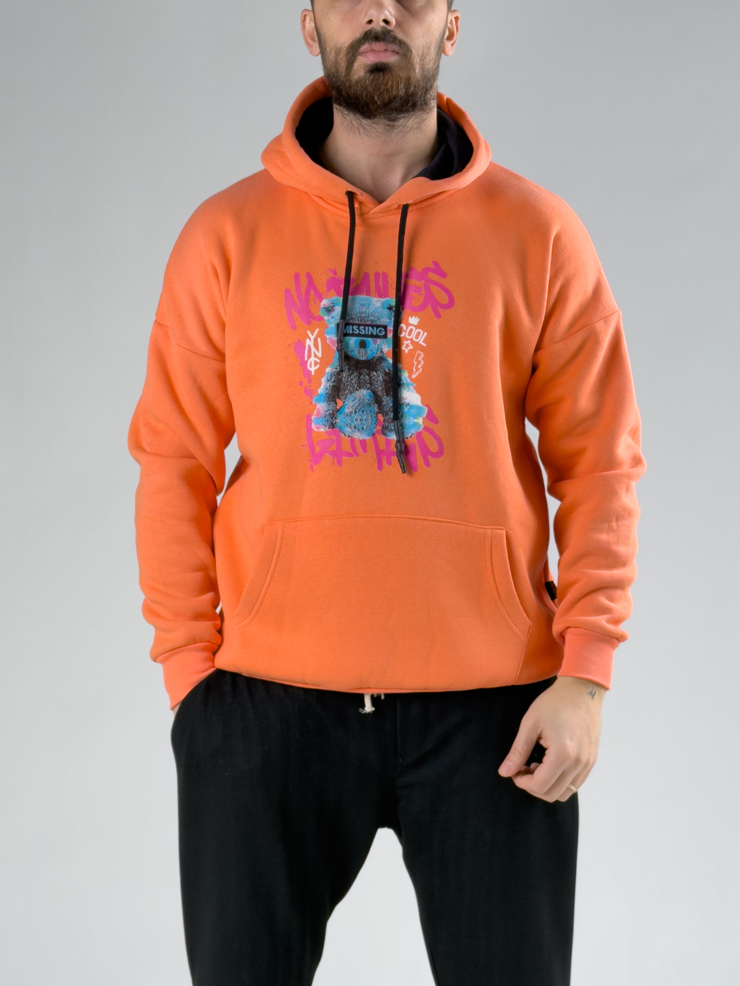 Turuncu Şardonlu Missing Erkek Sweat COCK0065