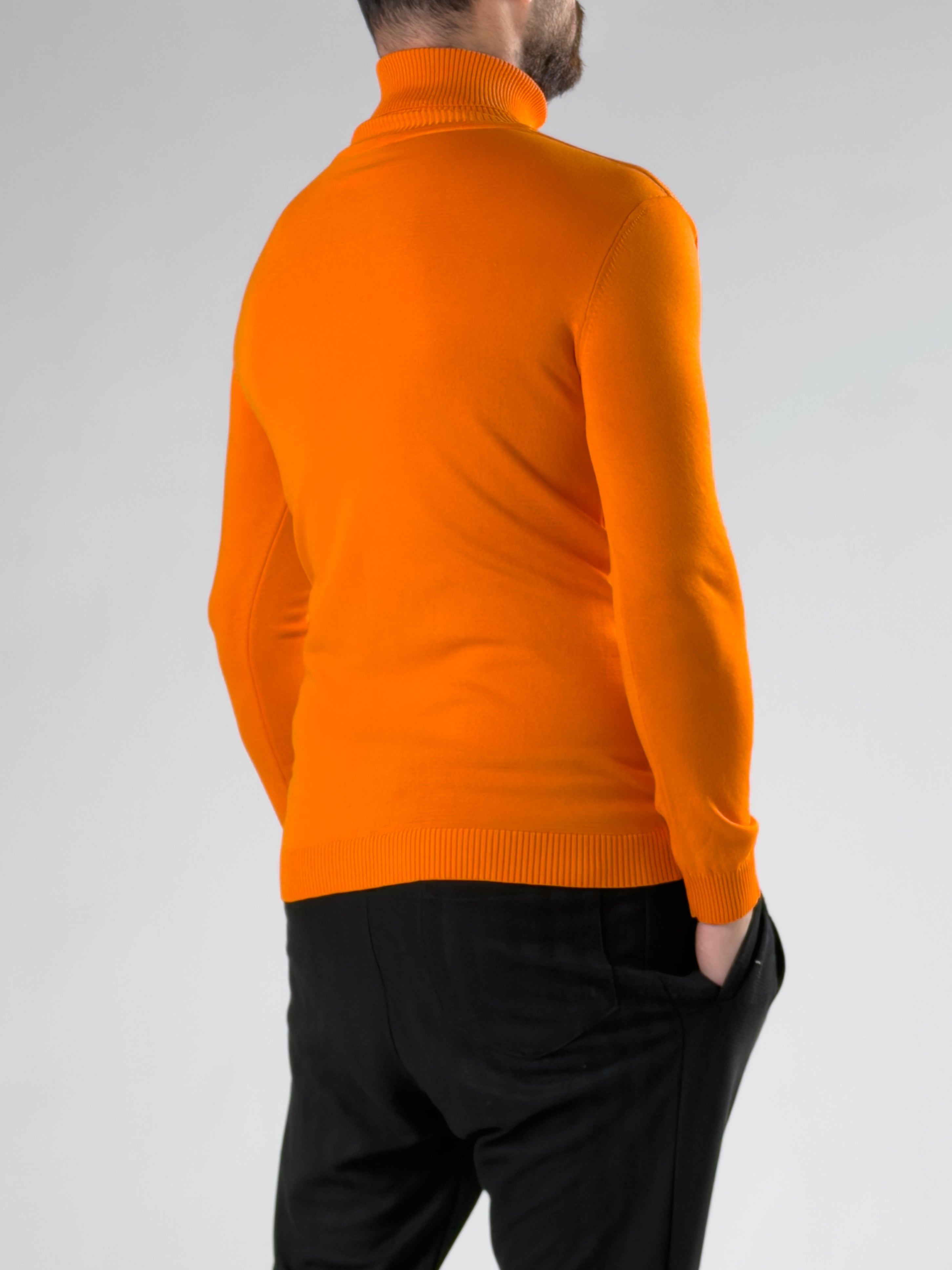 Turuncu Yarım Balıkçı Yaka Erkek T-shirt COCK0066