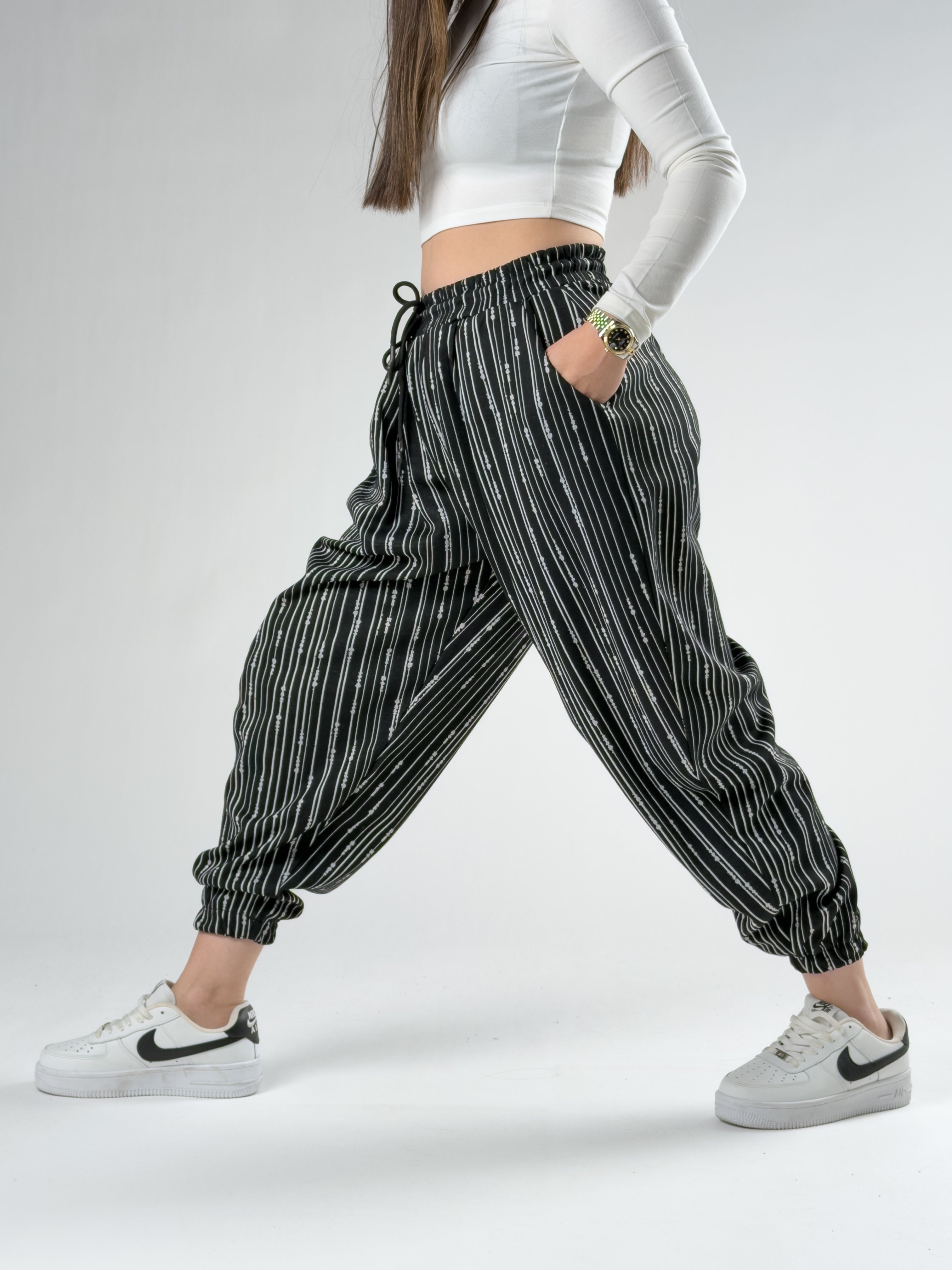 Yağmur Desenli Kadın Jogger Pantolon COC2756