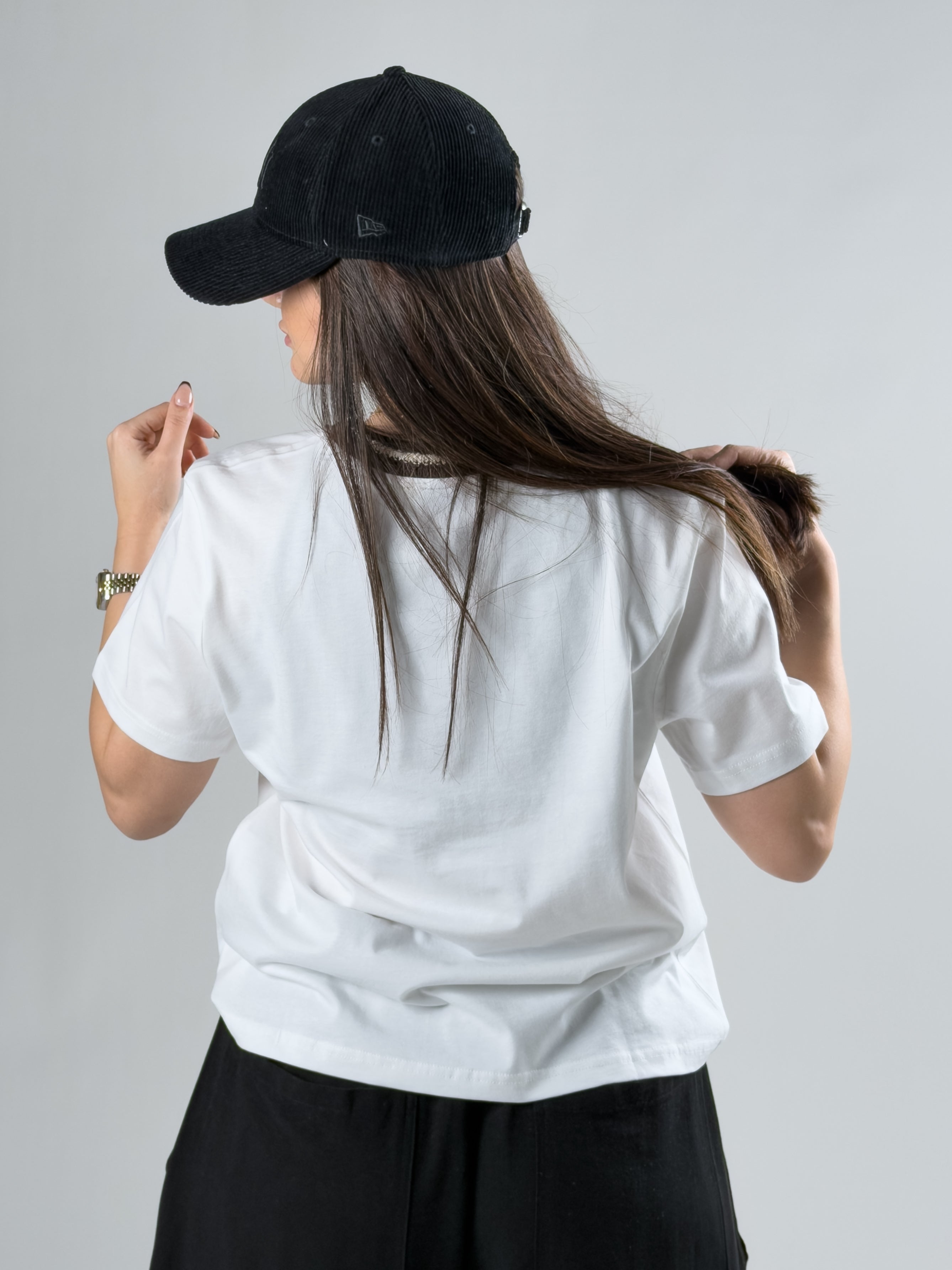 Yaka İşlemeli Kadın Kahverengi Basic T-Shirt COC3055