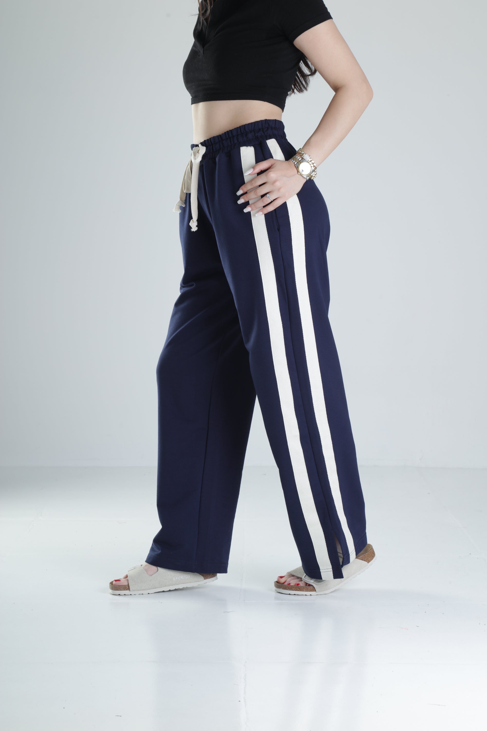Yan Şerit Detaylı Lacivert Oversize Eşofman COC1324