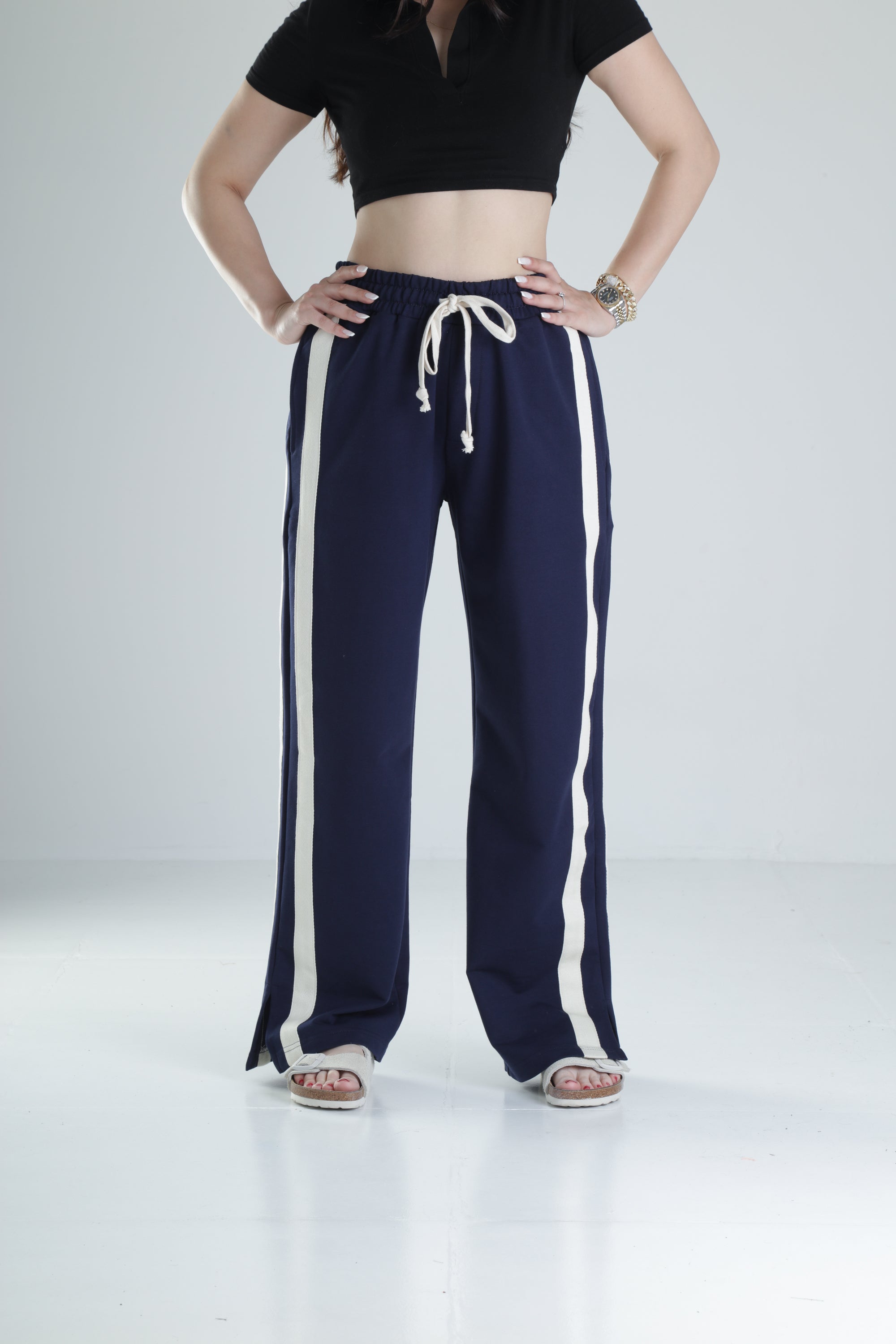 Yan Şerit Detaylı Lacivert Oversize Eşofman COC1324