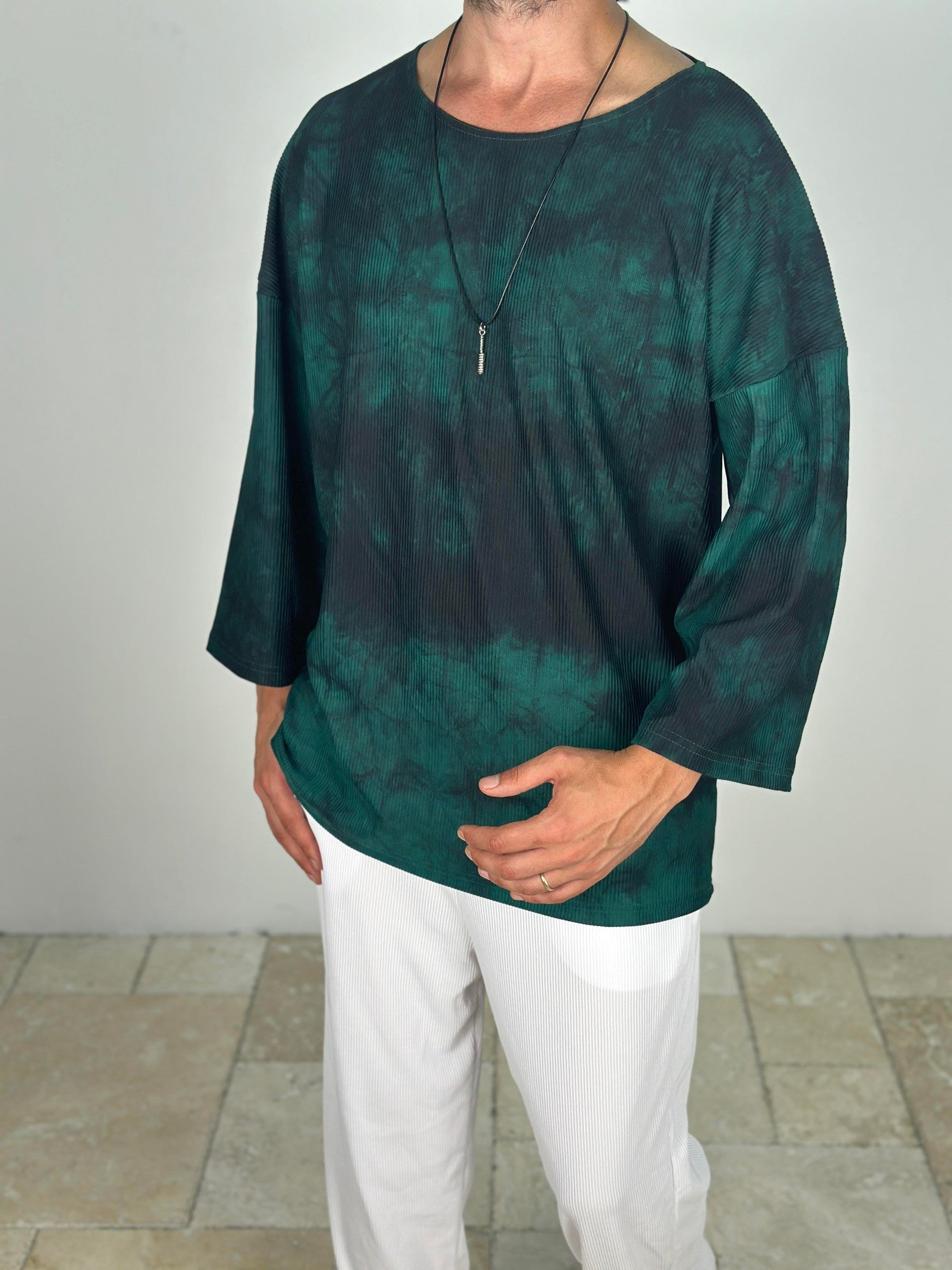 Yeşil Batik Fakir Kol T-Shirt COC1859