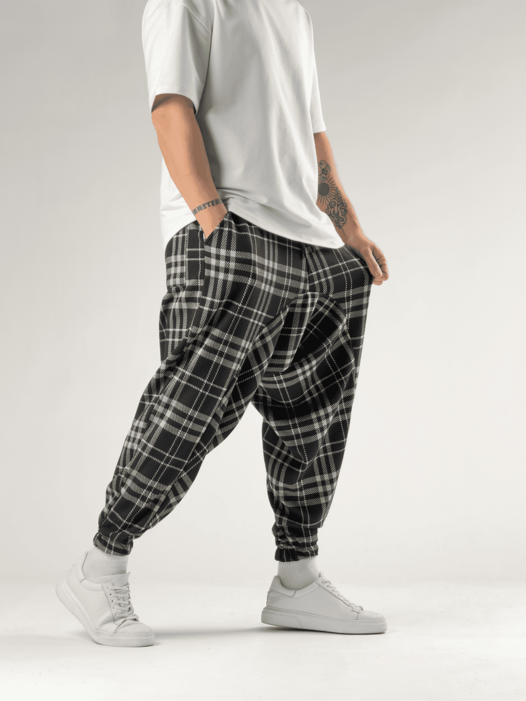 Yeşil Ekose Erkek Spor Şalvar COC2792