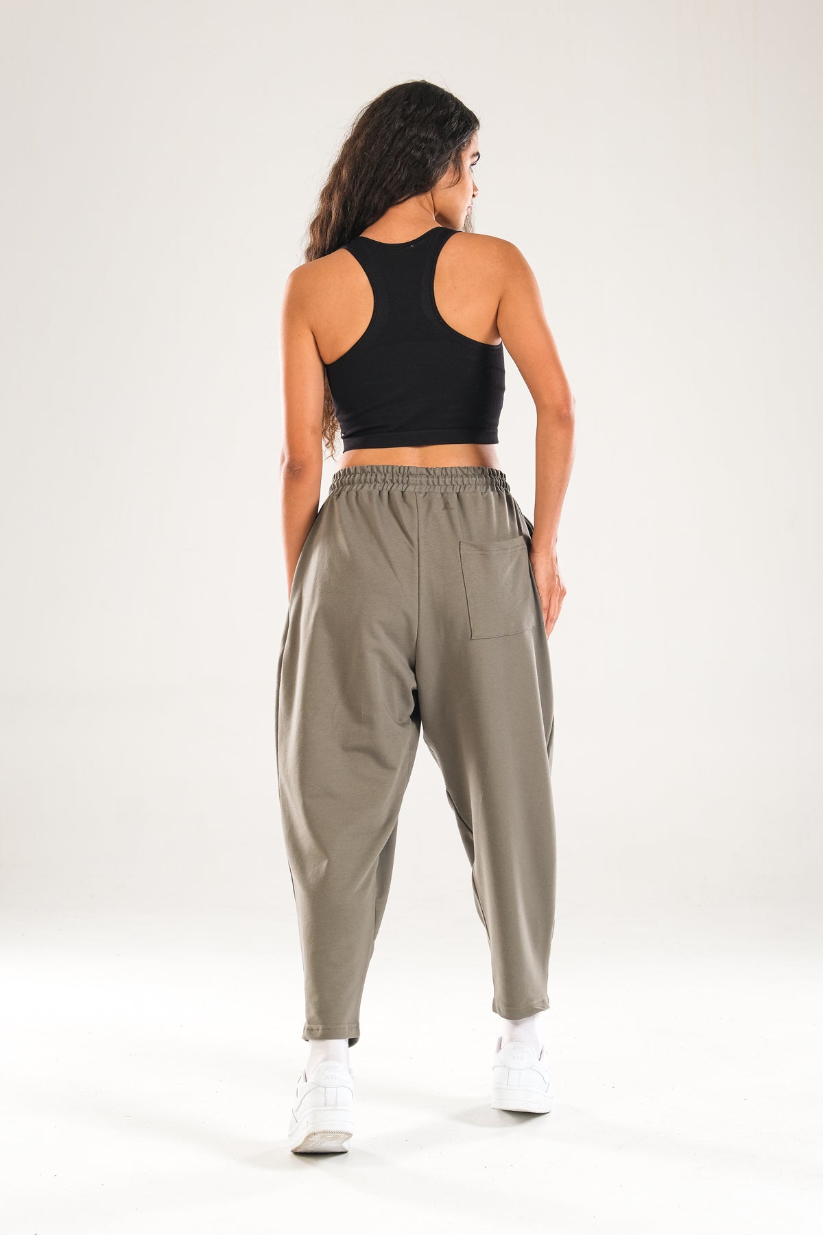 Yeşil Pileli Jogger Pantolon COC1145