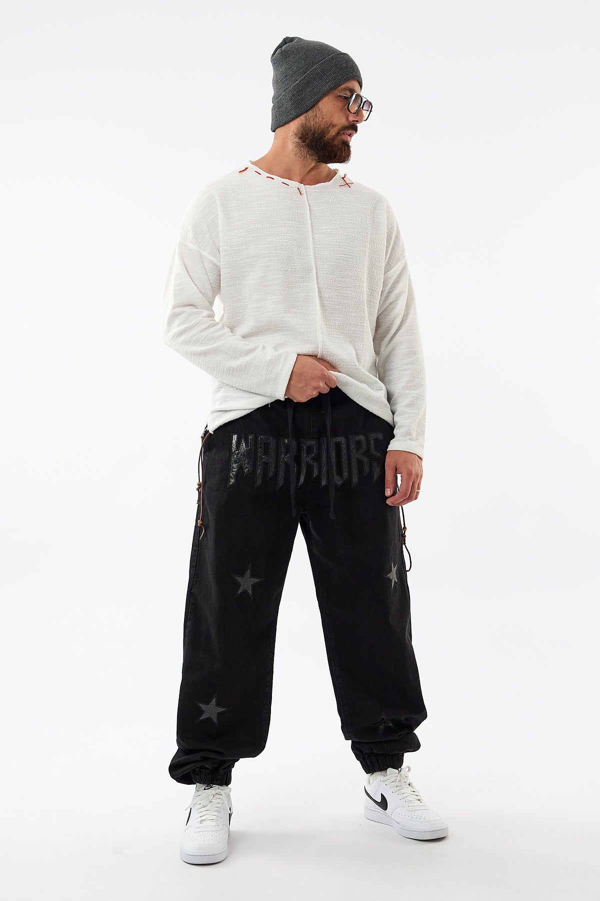 Yıldız Detaylı Siyah Jogger Erkek Pantolon COC3654